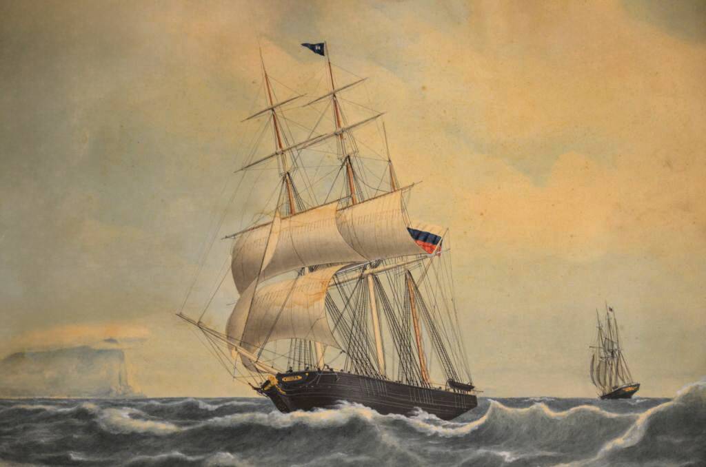 «Хиома» – первое построенное в Эстляндии судно, обогнувшее в 1854 году мыс Горн.