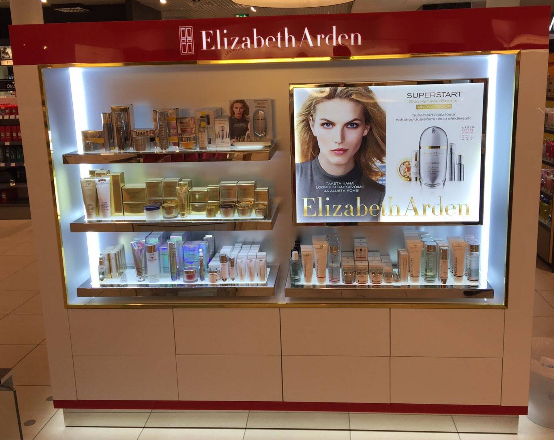 Elizabeth Arden stend LED valgustusega (akrüül, dibond)