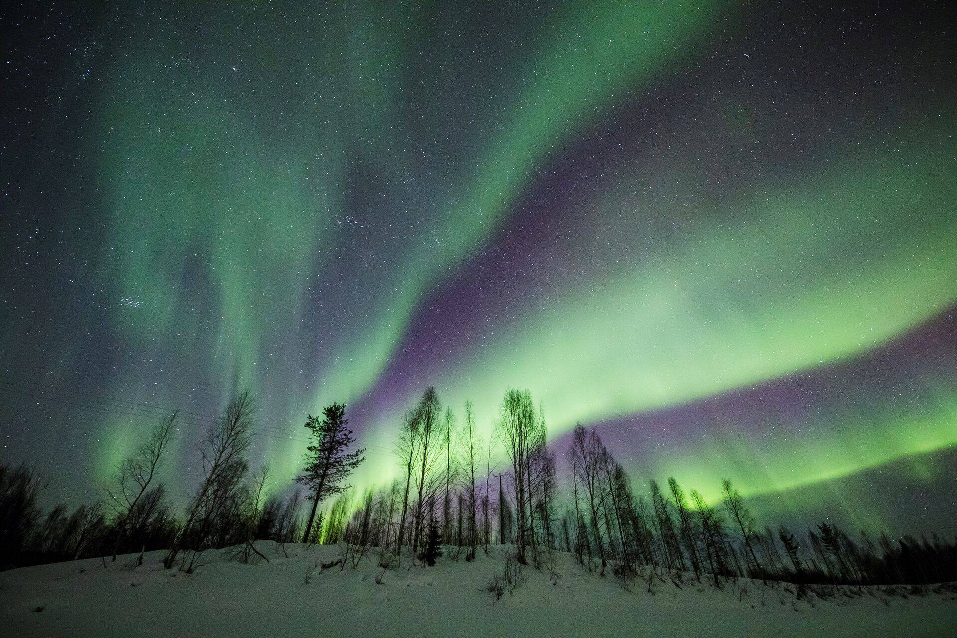 Virmalised Rovaniemi lähedal.