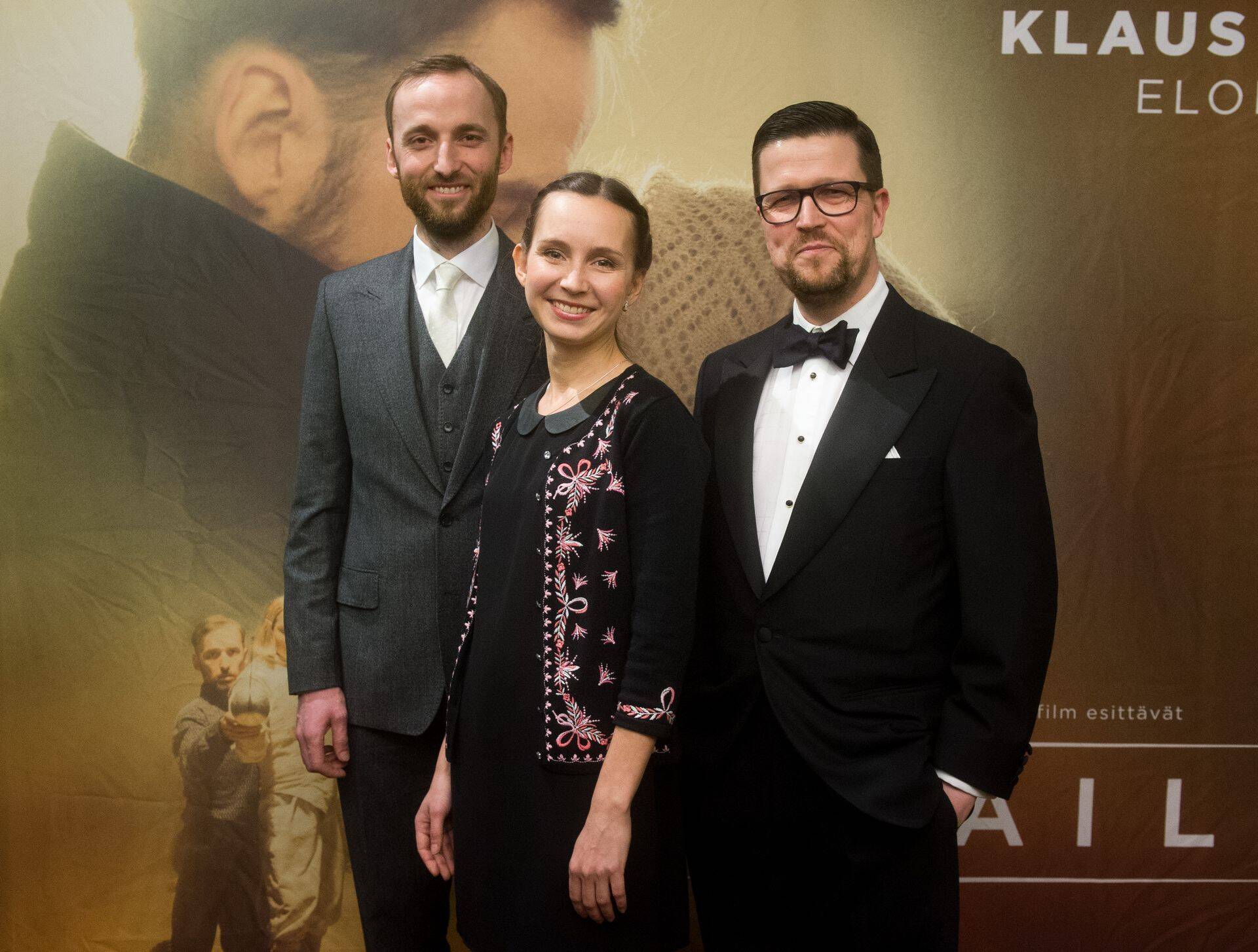 Filmi "Vehkleja" esilinastus Helsingi kinos Maxim. Märt Avandi, Ursula Ratasepp, Klaus Härö.