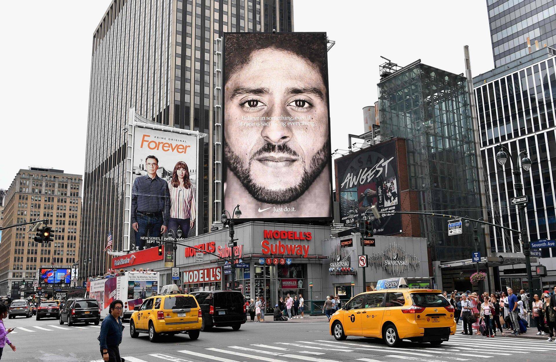 Nike'i reklaam Colin Kaepernickiga New Yorgis 8. septembril 2018. a.