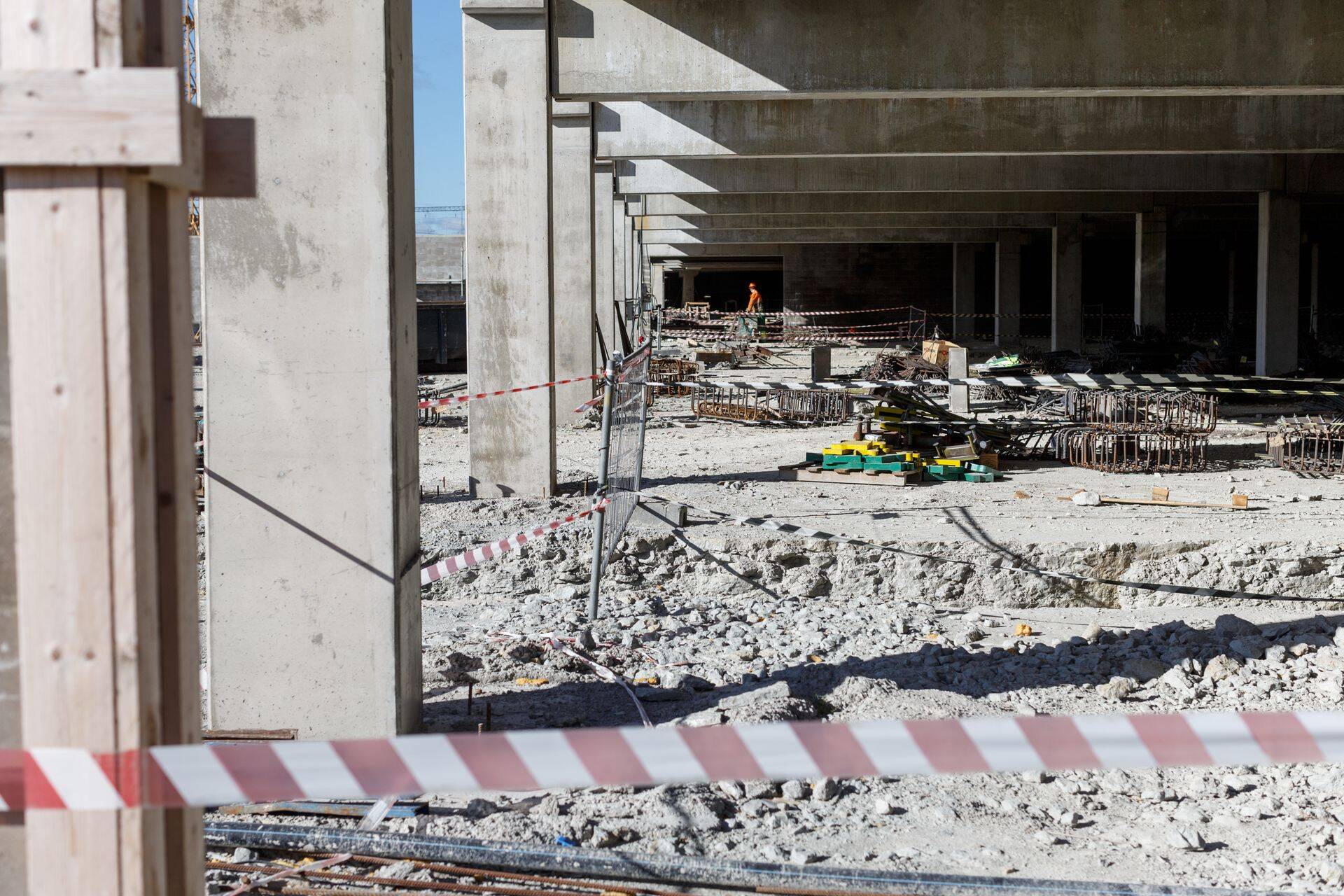 Ülemistel T1 kaubandus- ja meelelahutuskeskuse ehitusel.