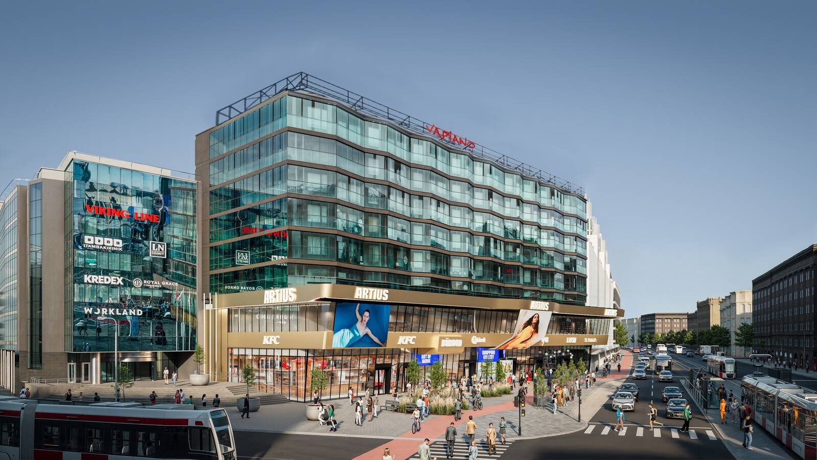 Работы по обновлению фасада торгового центра начнутся уже в июне.