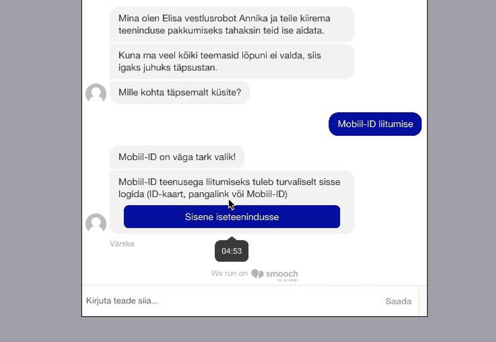 Elisa vestlusrobot Annika.