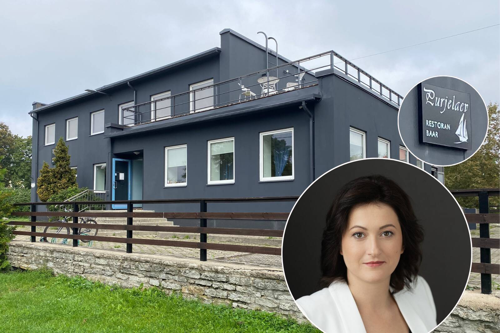 Здание «Белого корабля» в центре Палдиски – теперь непривычного темного цвета. На первом этаже работает ресторан, а на втором минигостиница.