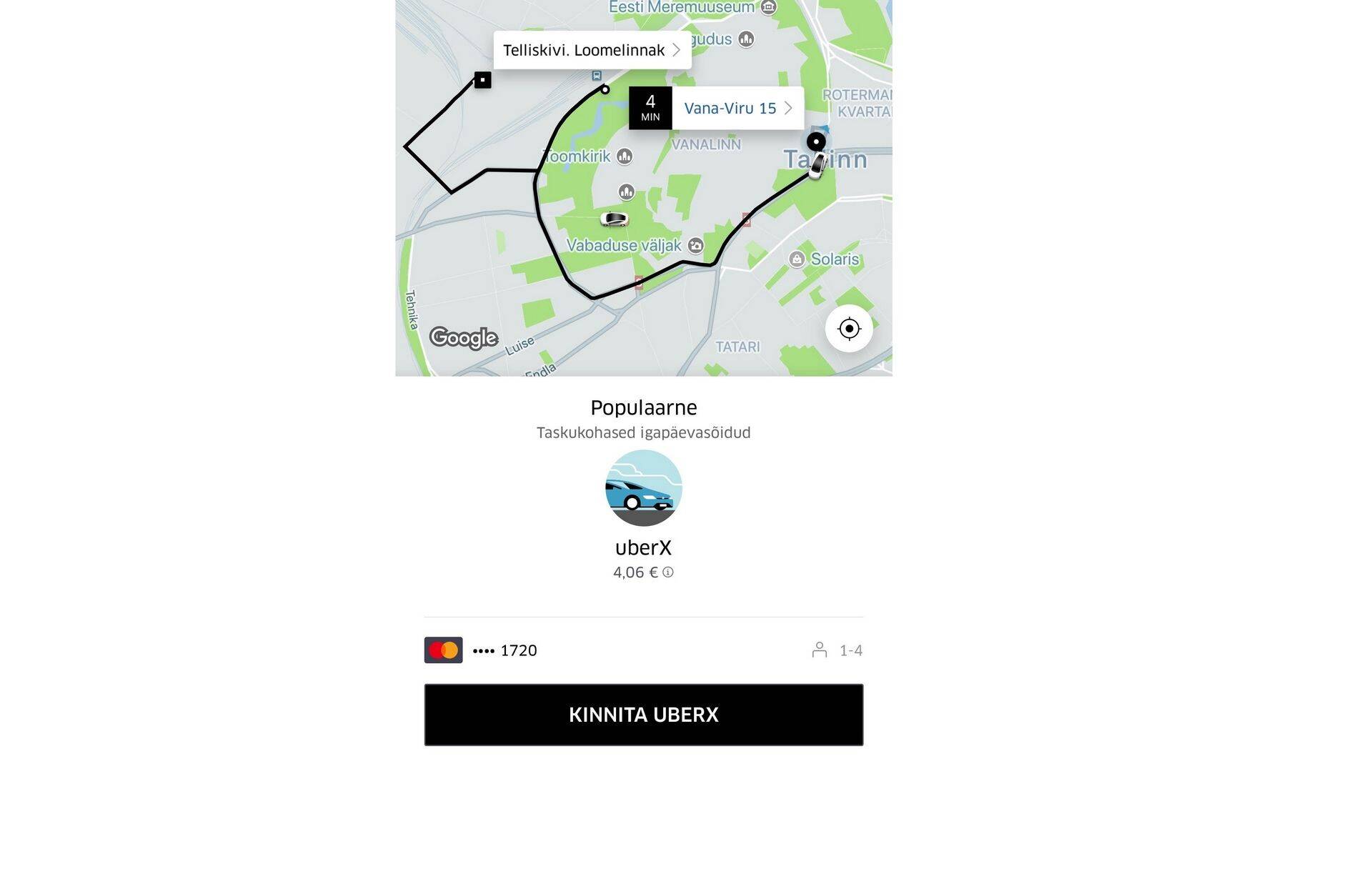 Uber tõstis Tallinnas hindu.