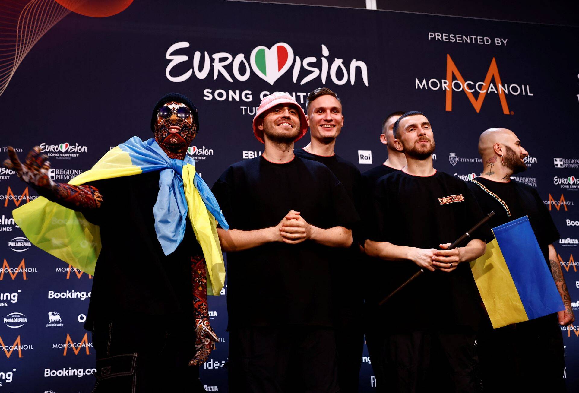 Украинская группа Kalush Orchestra после победы в конкурсе Евровидение-2022.