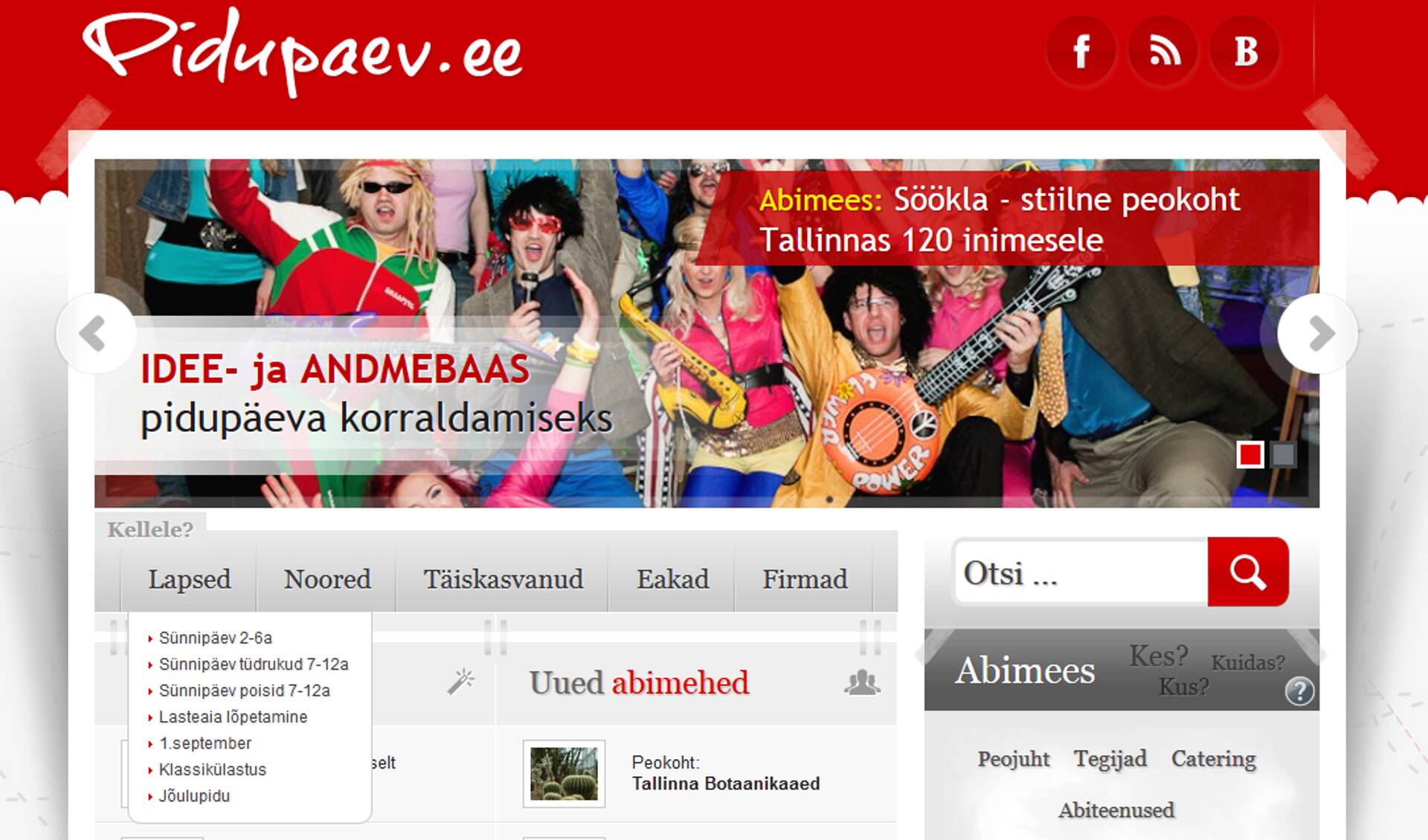 Pidupäev.ee avaleht.