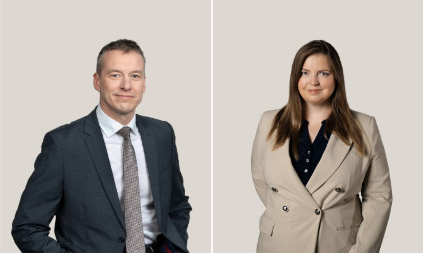 Advokaadibüroo Sorainen partner Norman Aas ja IIZI finantsriskide valdkonna spetsialist Helen Evert.