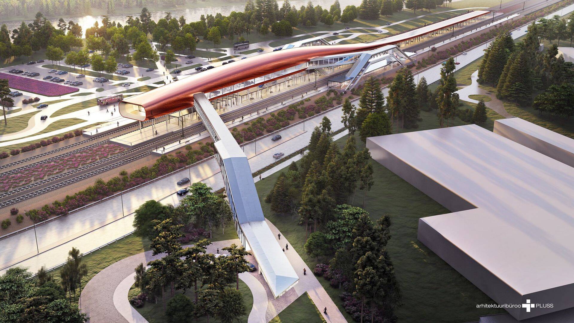 Pärnu reisiterminali visuaal.