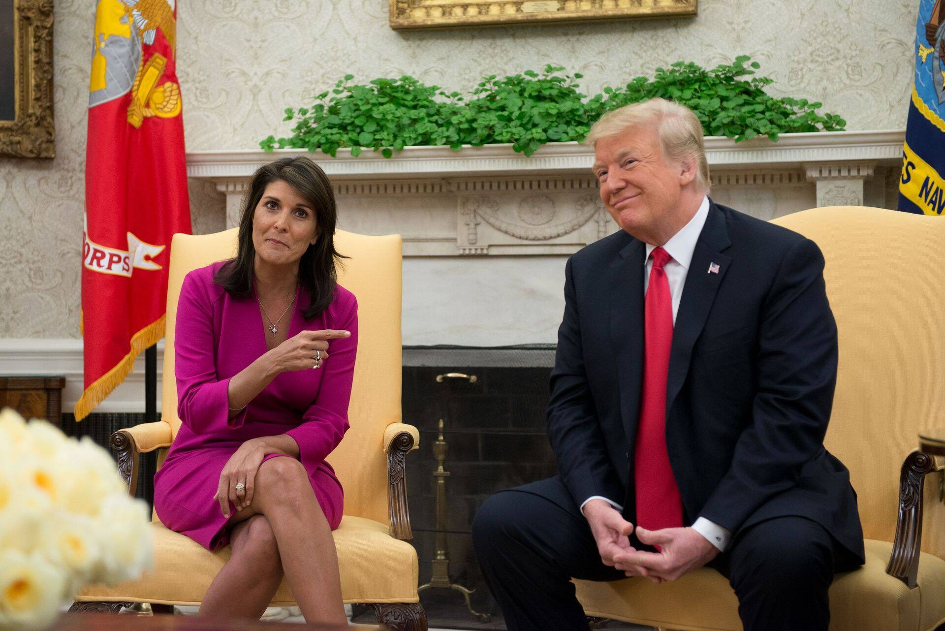 Ehkki Nikki Haley (vasakul) paistab vabariiklaste tõsiseltvõetavaim kandidaat, läheb Joe Bideniga ilmselt vastamisi Donald Trump.