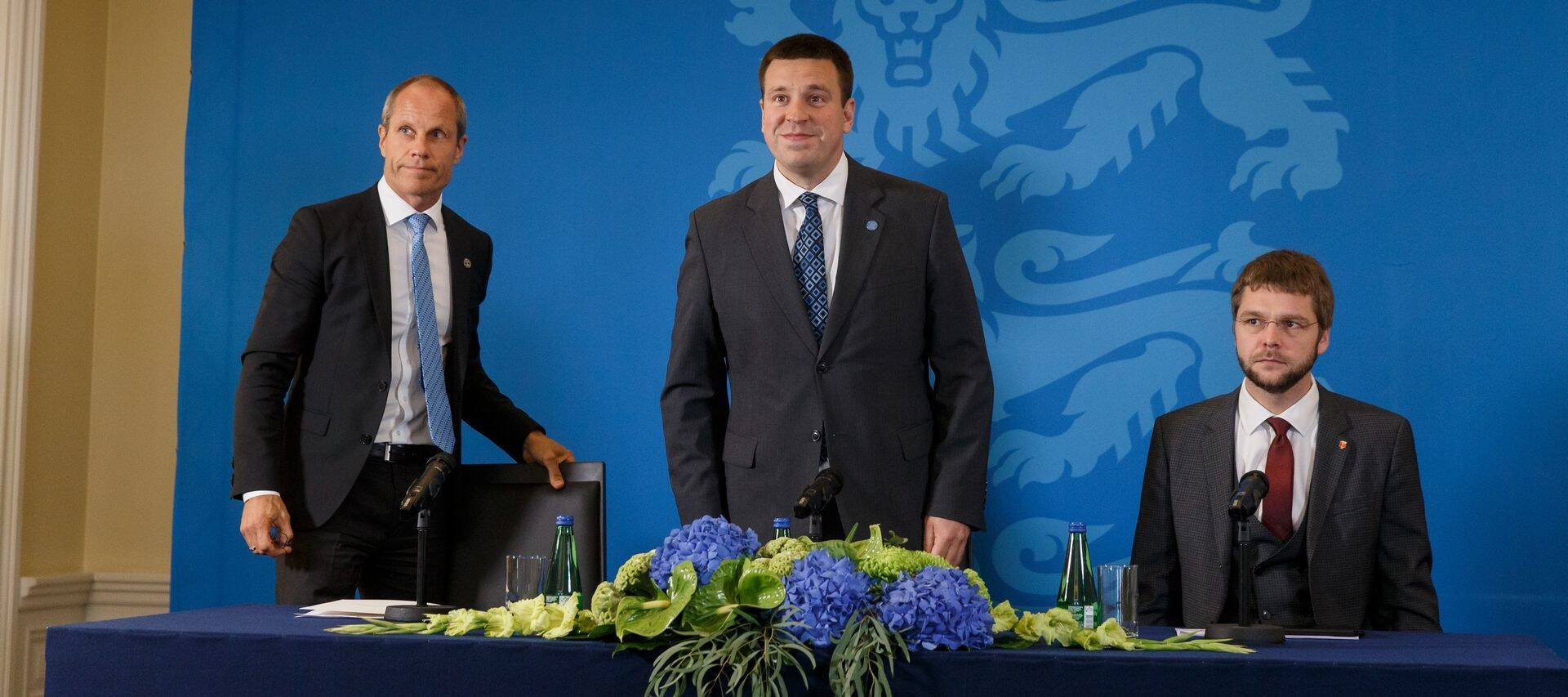 Toomas Tõniste, Jüri Ratas ja Jevgeni Ossinovski.