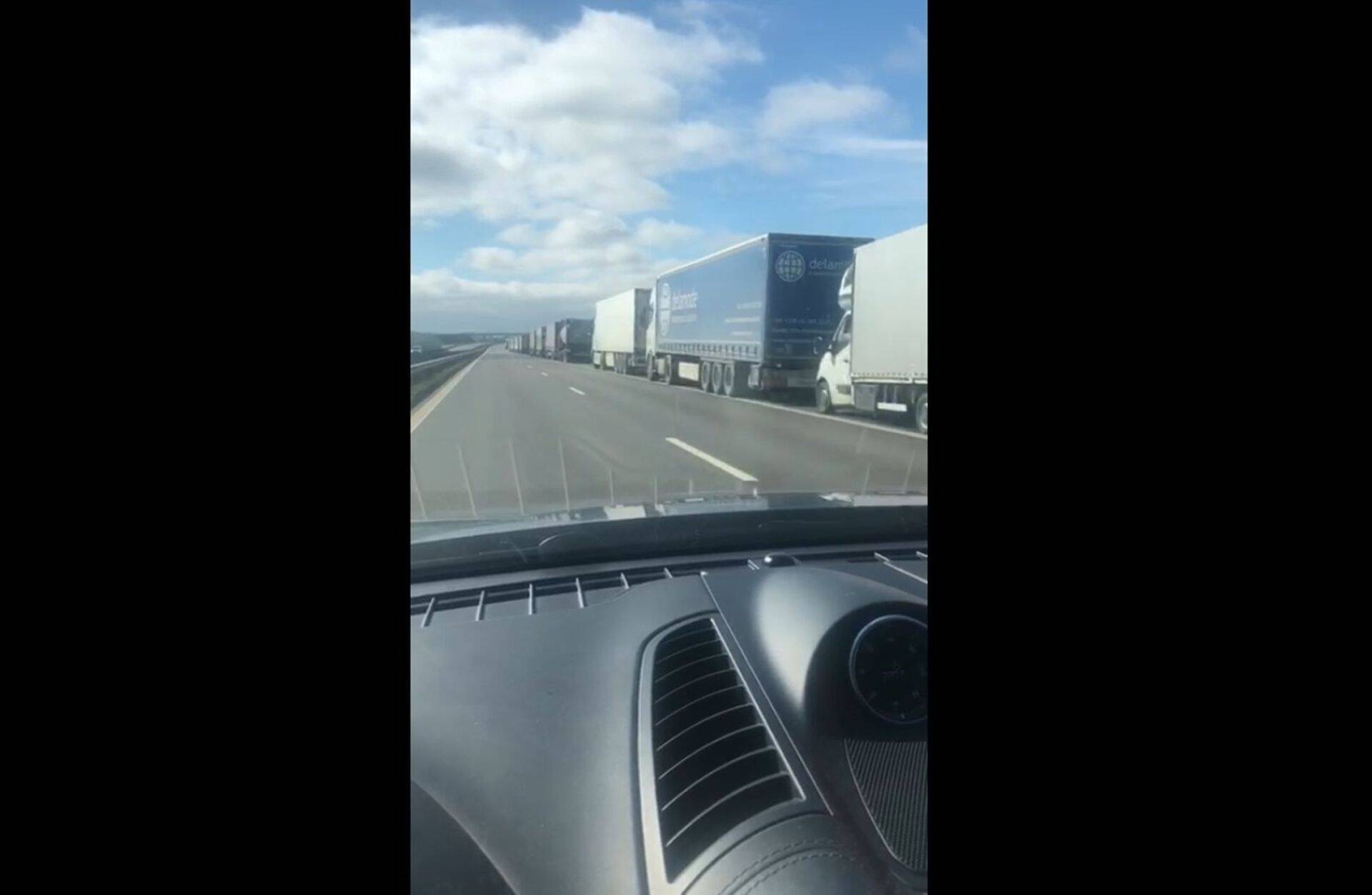 Kaubaautode järjekord Leedu-Poola piiril