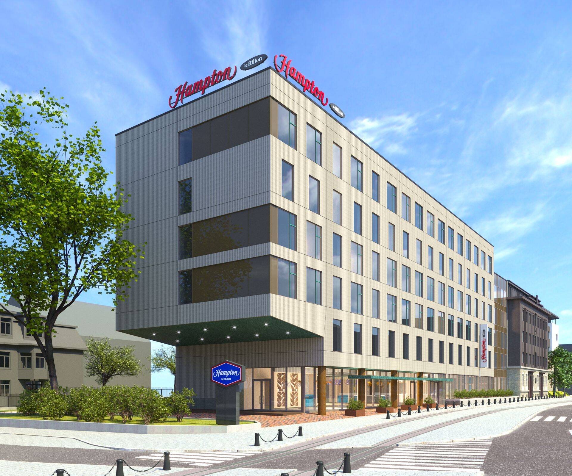 Tallinnas Tartu maanteele kavandatav hotell.