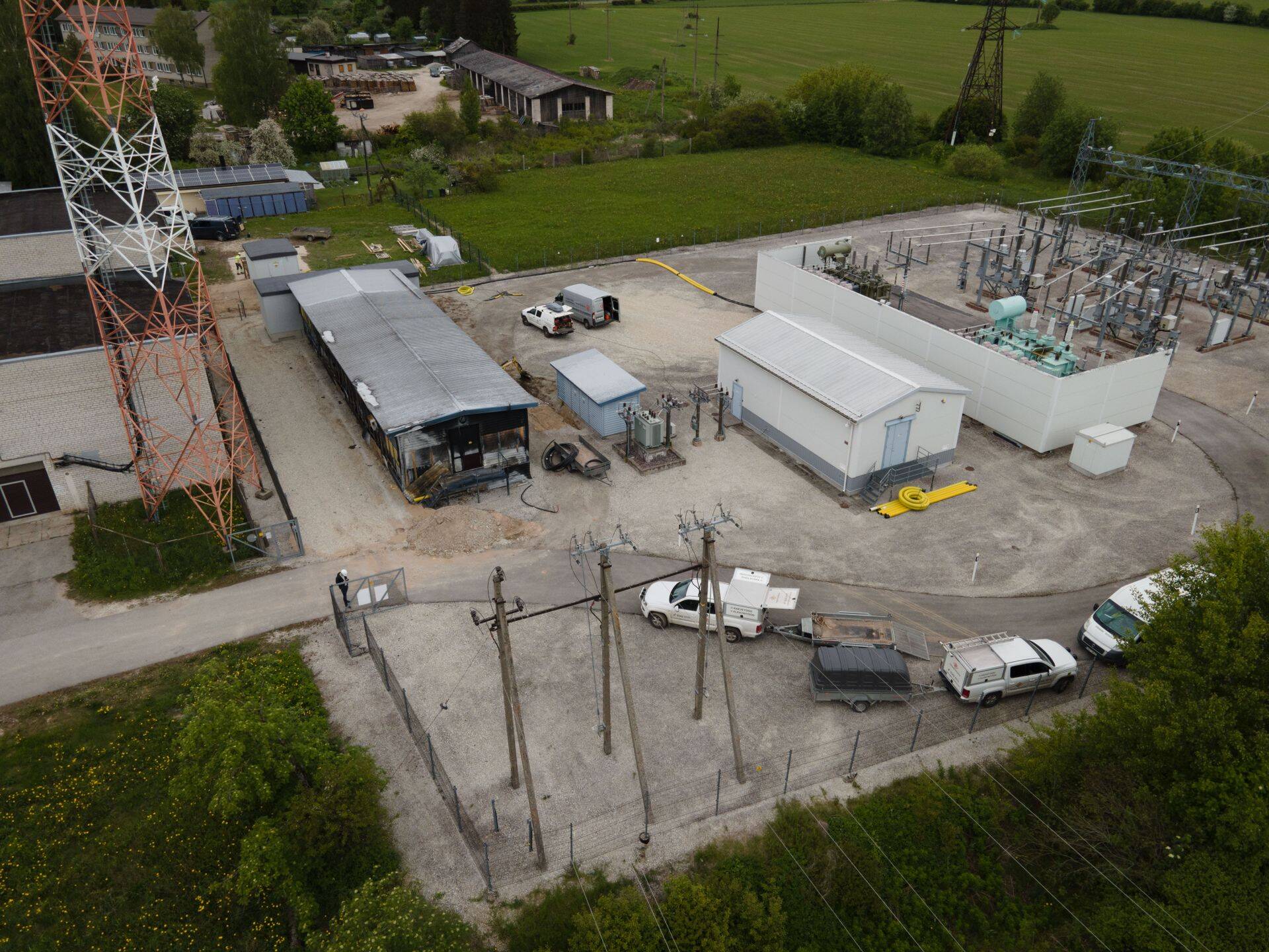 Tööd Jõgeva alajaamas.