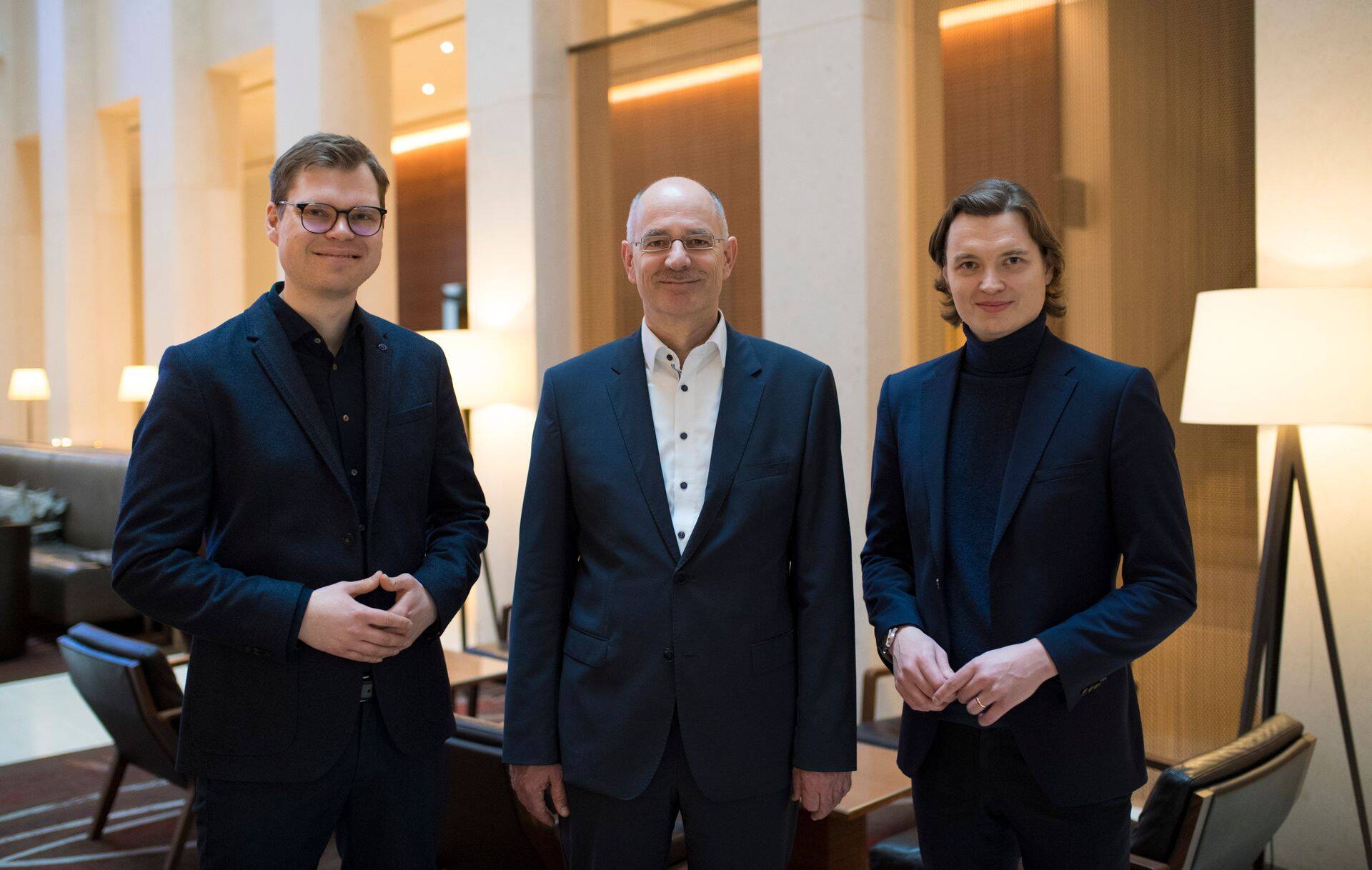 Kevin Valdek, CTO at HIGH MOBILITY, Dr. Thilo Wagner, Product Development Lead at DAT, Risto Vahtra, CEO at HIGH MOBILITY.