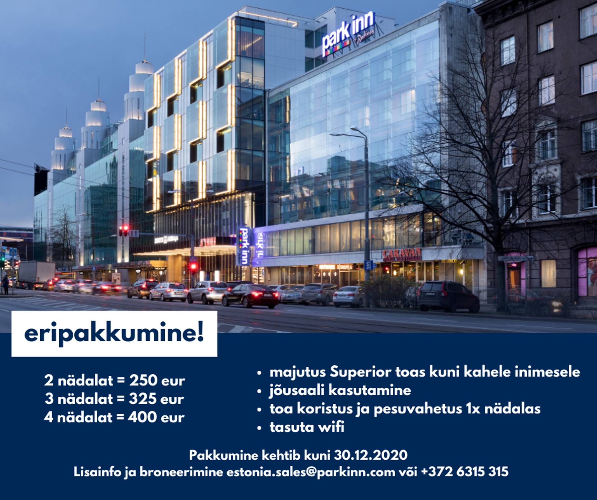 Radisson Park предлагает арендовать номер на 2, 3 или 4 недели.