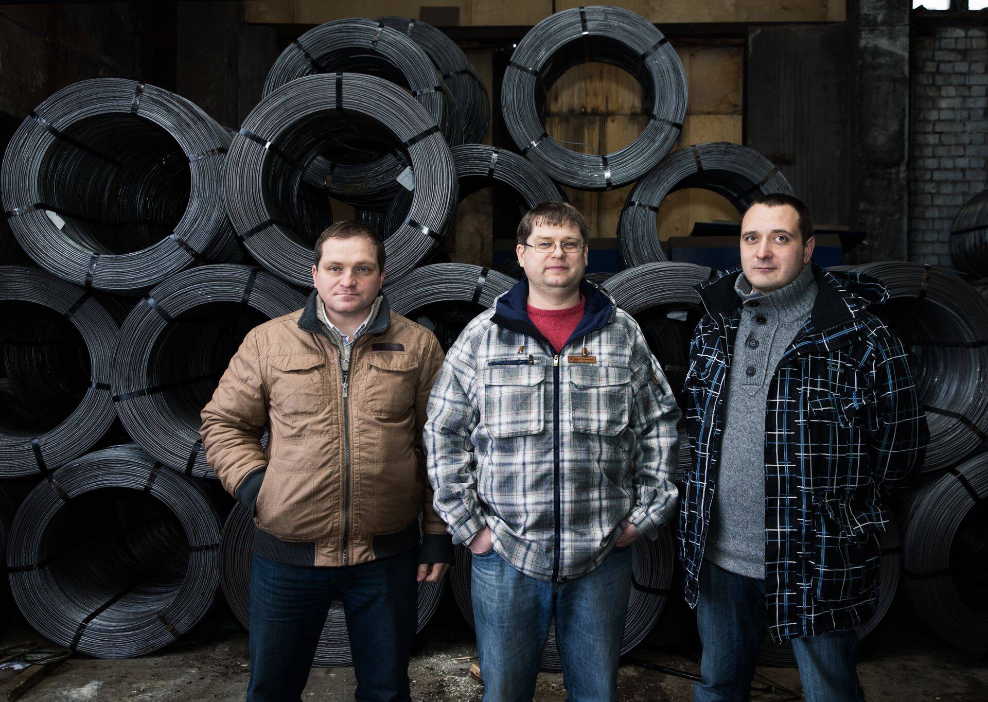 Valdo Kool, Raigo Maandi ja Andres Niineorg ettevõttest Eesti Traat OÜ.