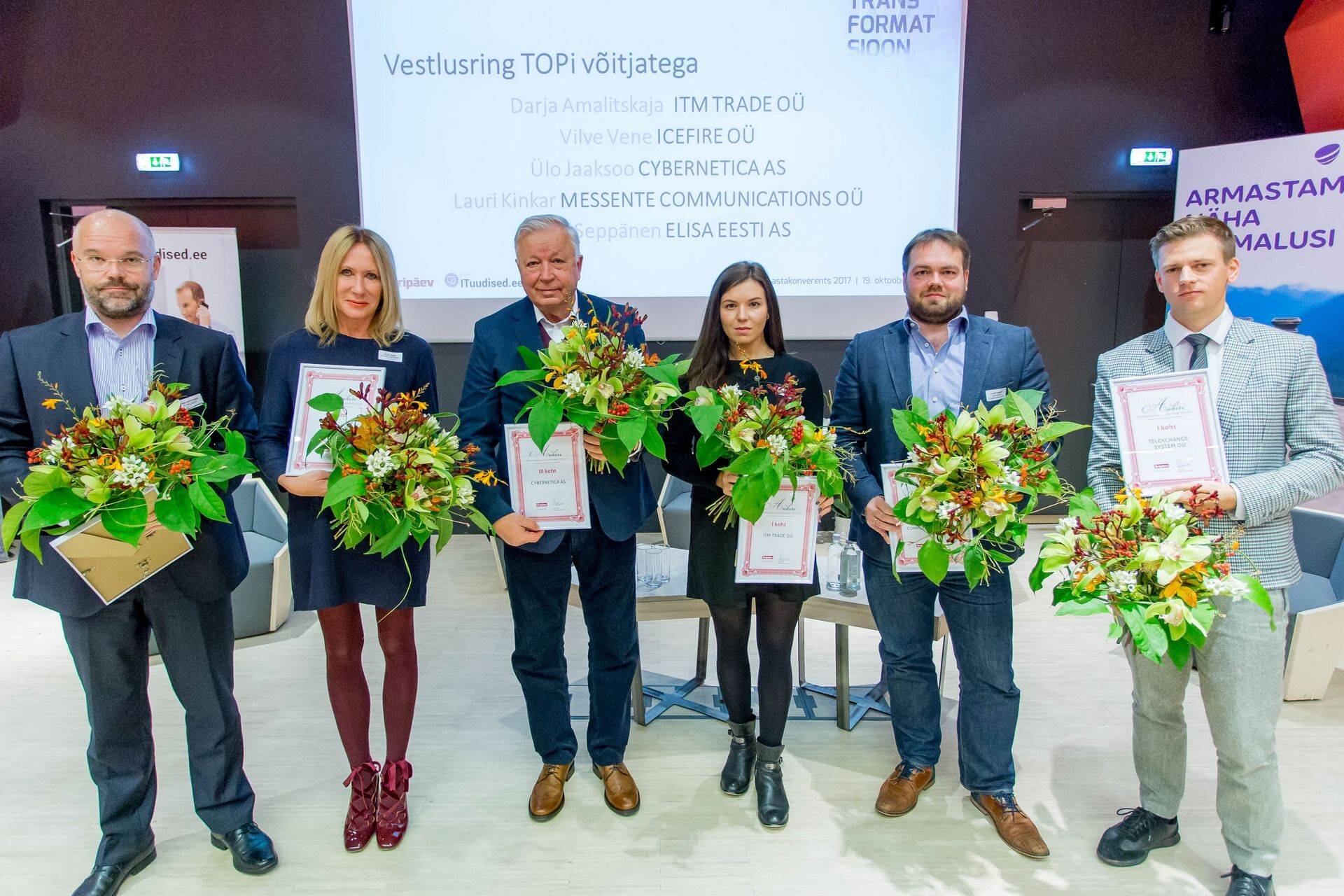 IKT Aastakonverentsil IT ja telekomifirmade TOP'ide võitjad.
