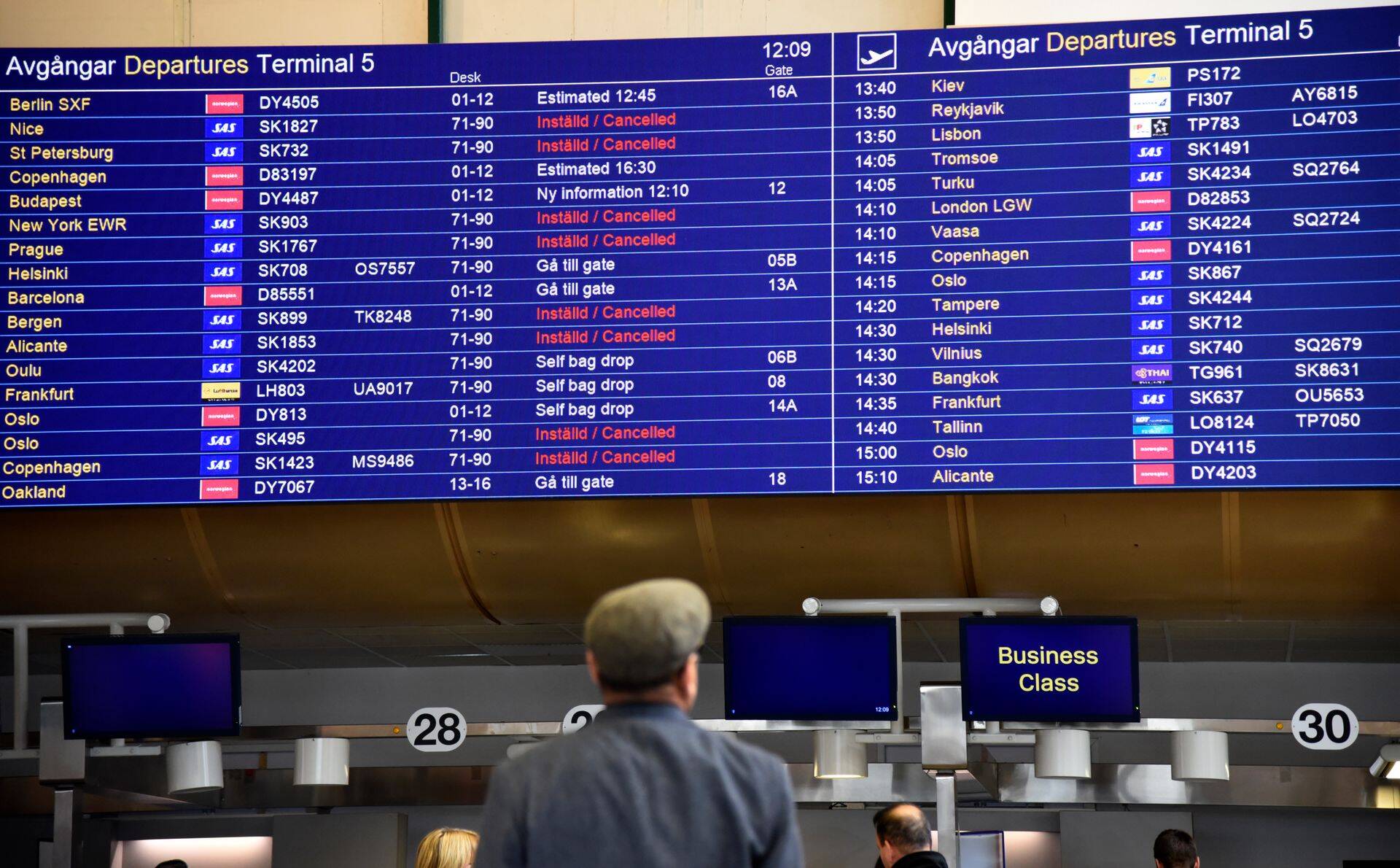 Arlanda lennujaam esmaspäeval.