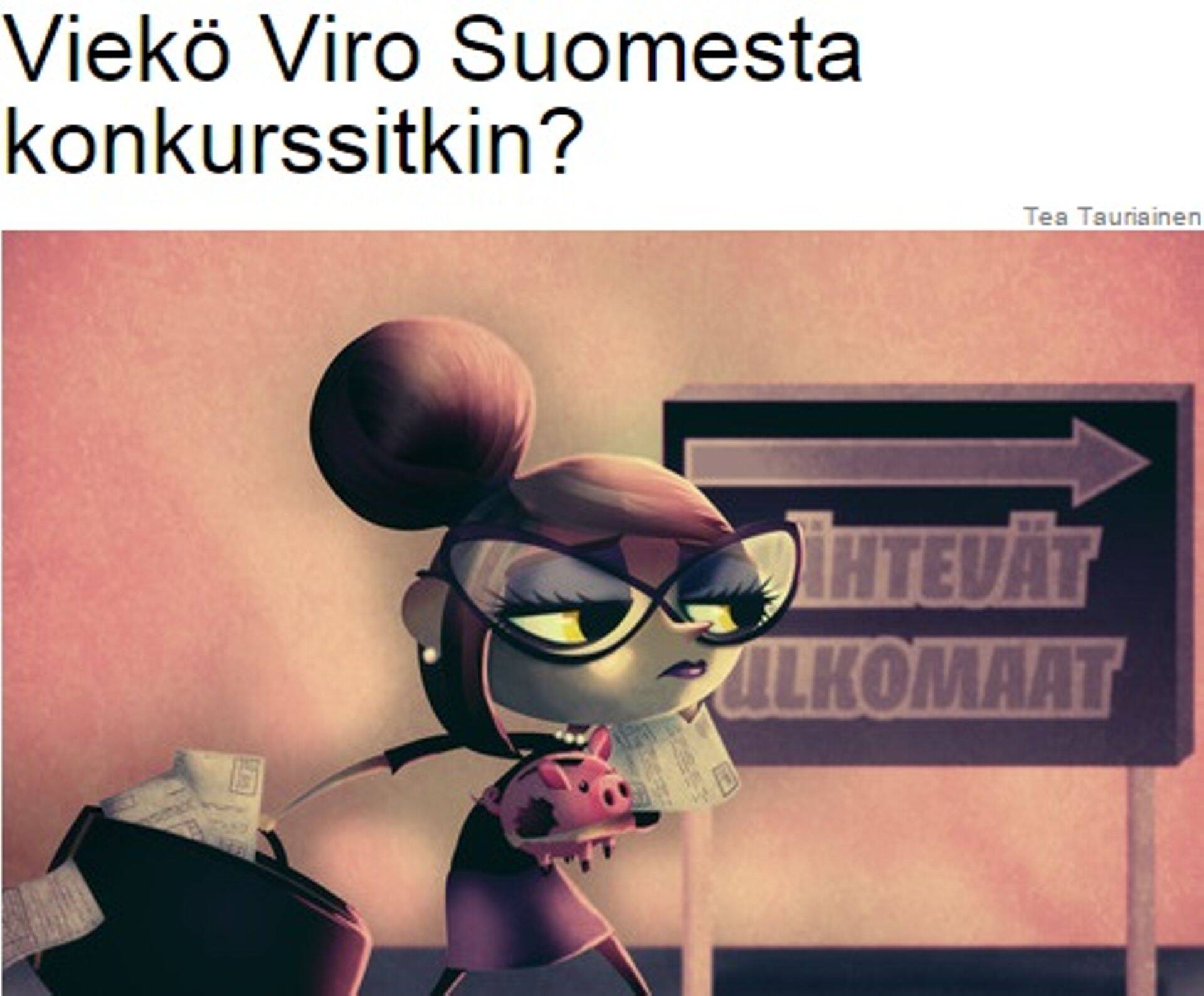 Taloussanomate artikli väljalõige.
