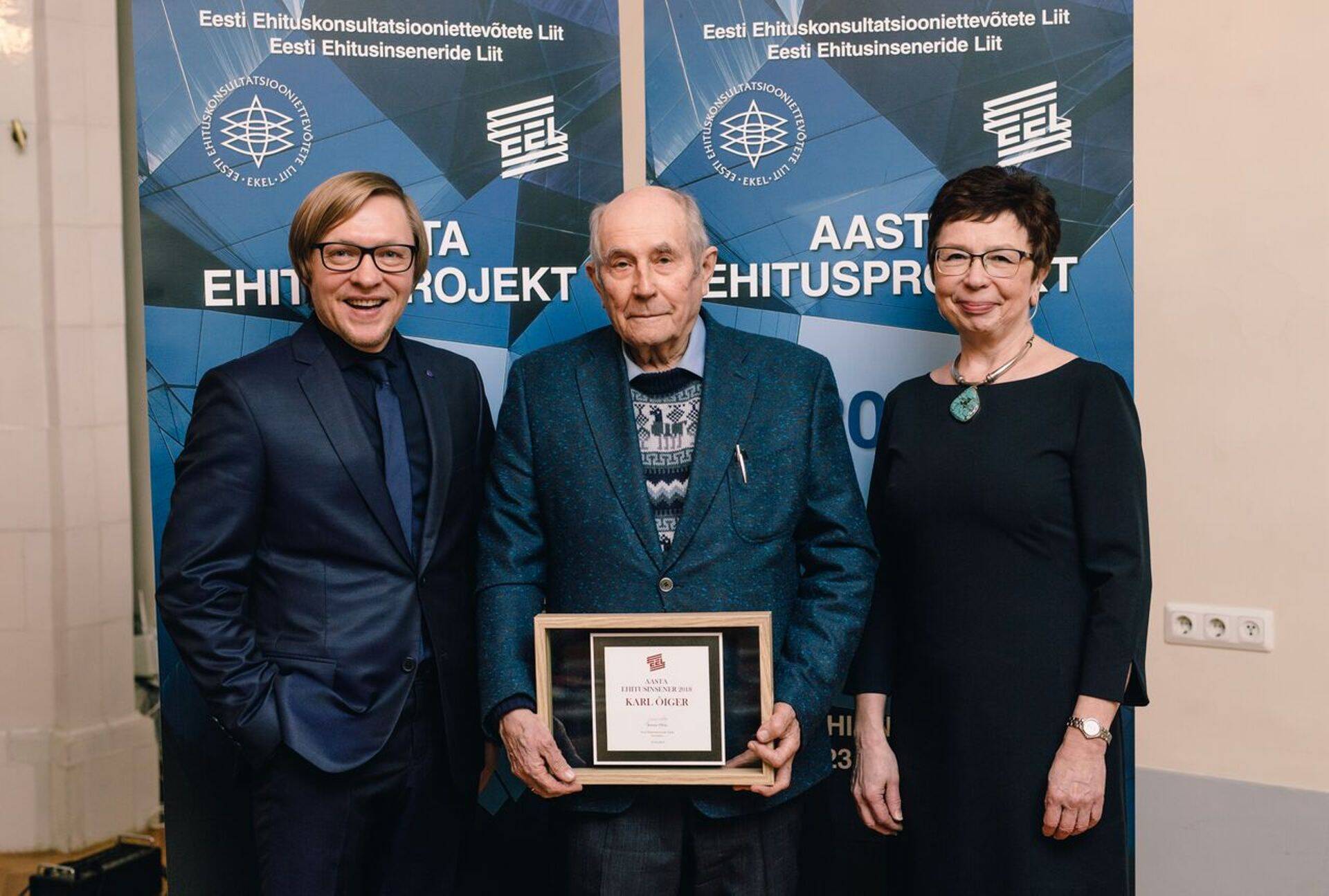 Ehitusinseneride Liidu poolt väljaantava tiitli Aasta Ehitusinsener 2018 pälvis Karl Õiger.