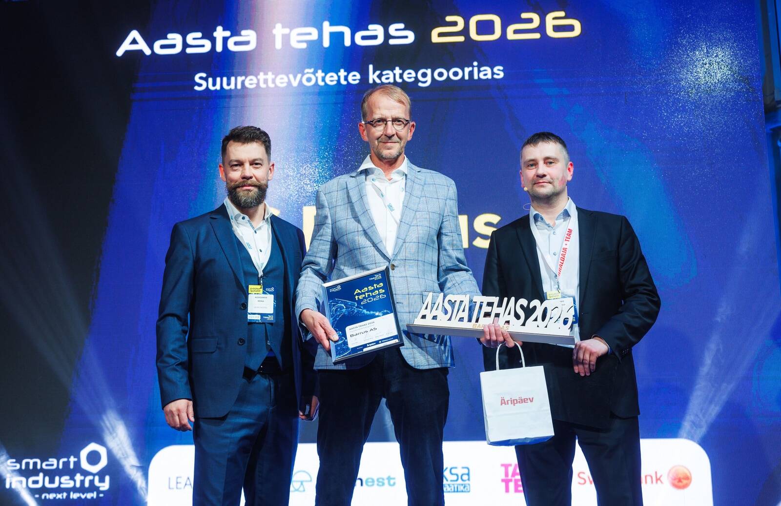 Vasakult: aasta tehase žürii liige Aleksandr Miina, Martti Kork ja Harro Puusild.
