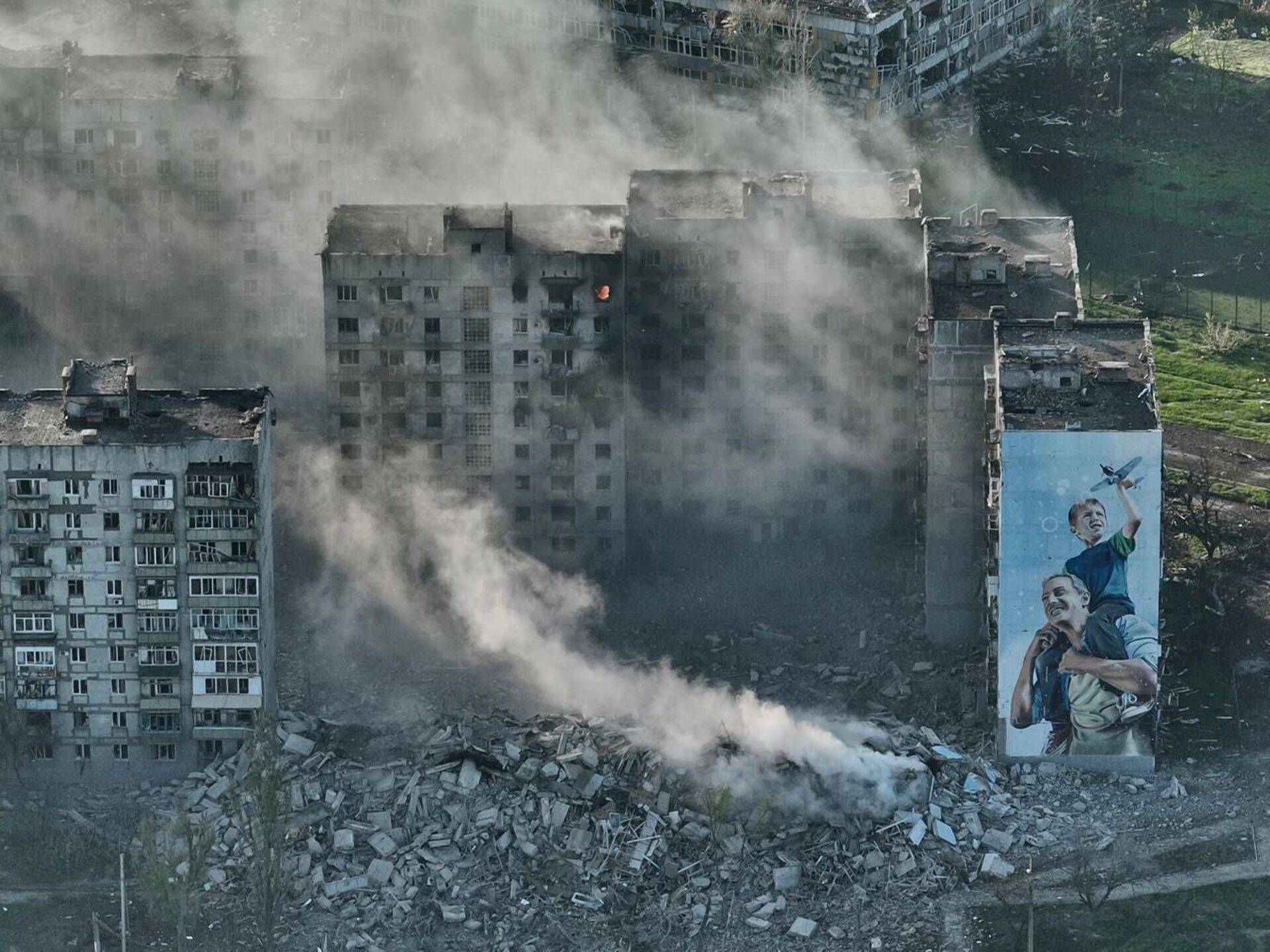 Руины города Бахмут, 26 апреля 2023 года.