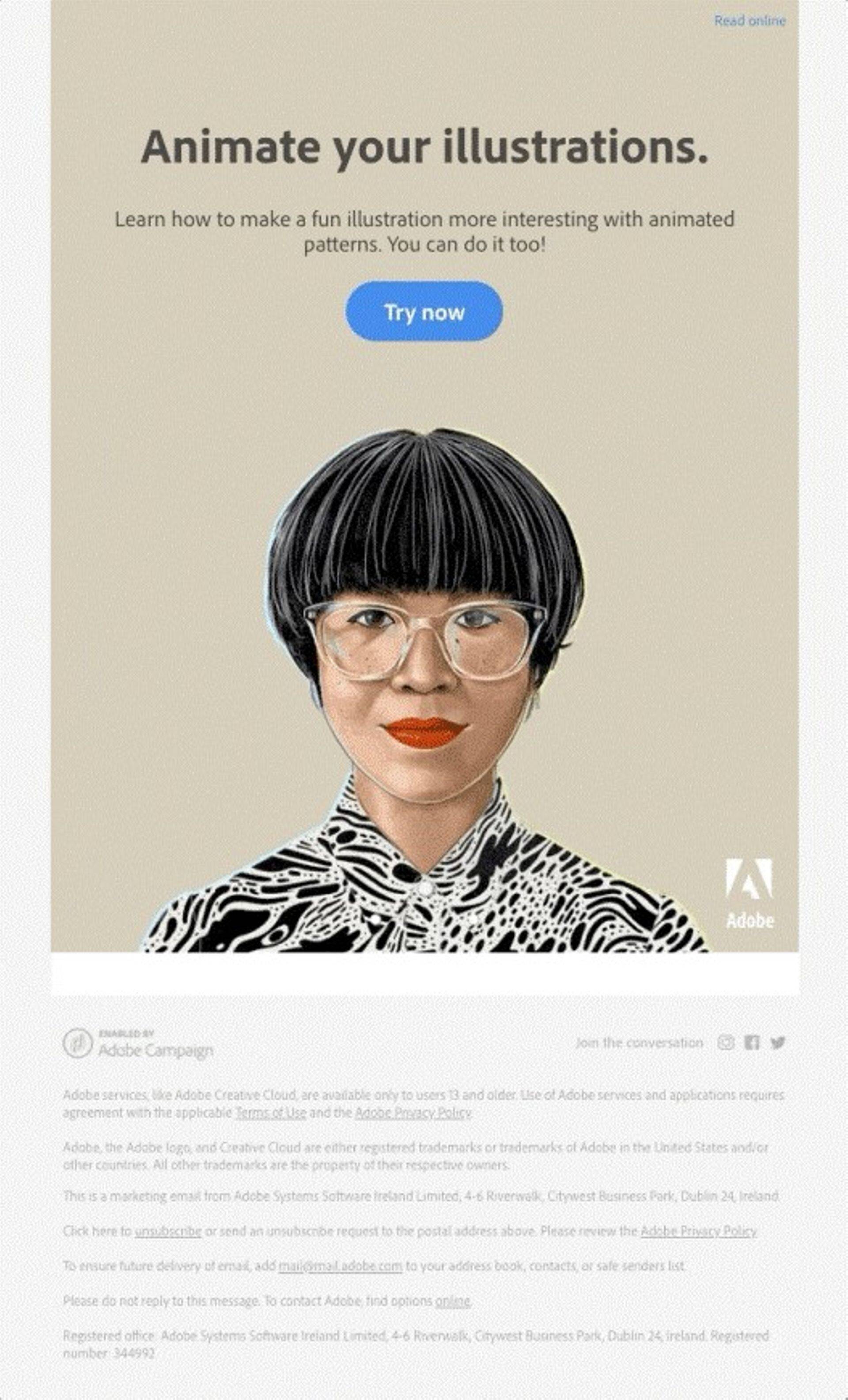 Adobe’i e-mail, leitav Really Good Emails lehel