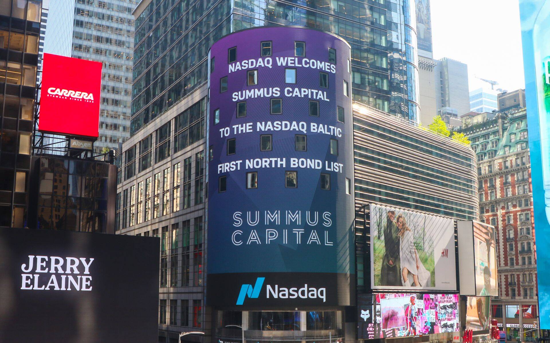 New York: Nasdaq tervitab Eesti ettevõtte Summus Capitali Balti First North turule