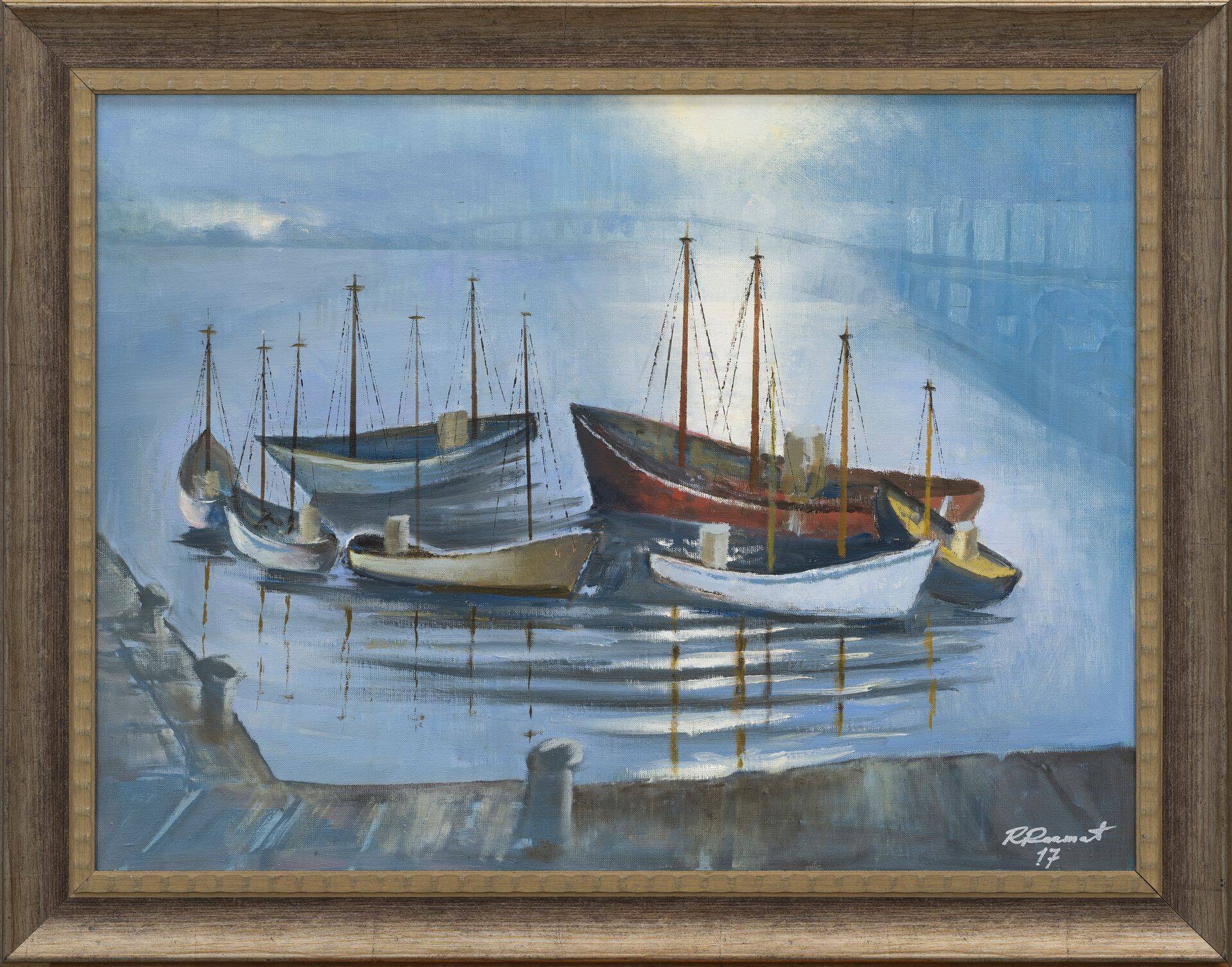 Õli, lõuend. 60 x 80. All paremal: RRaamat 17
