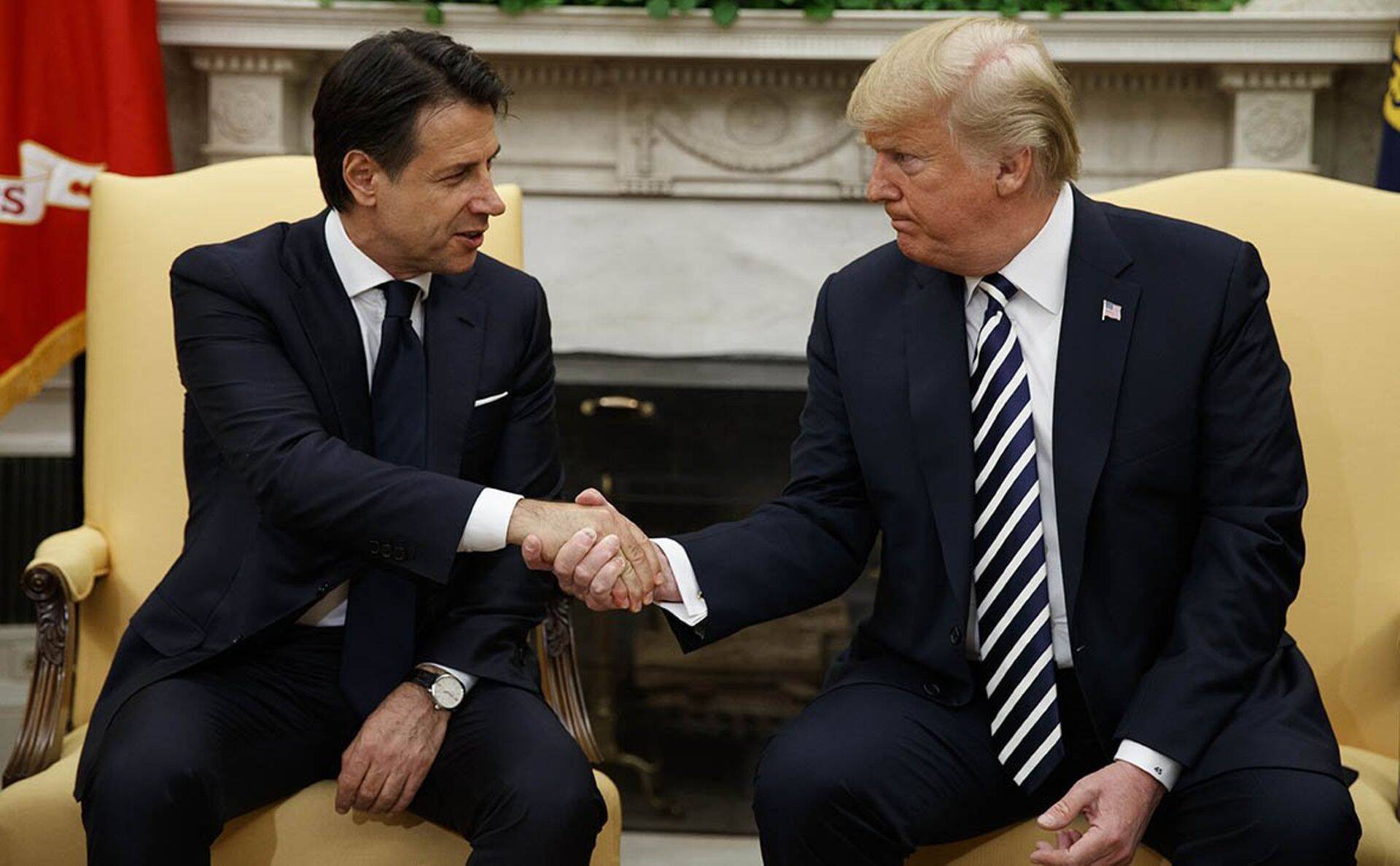 Джузеппе Конте и Дональд Трамп