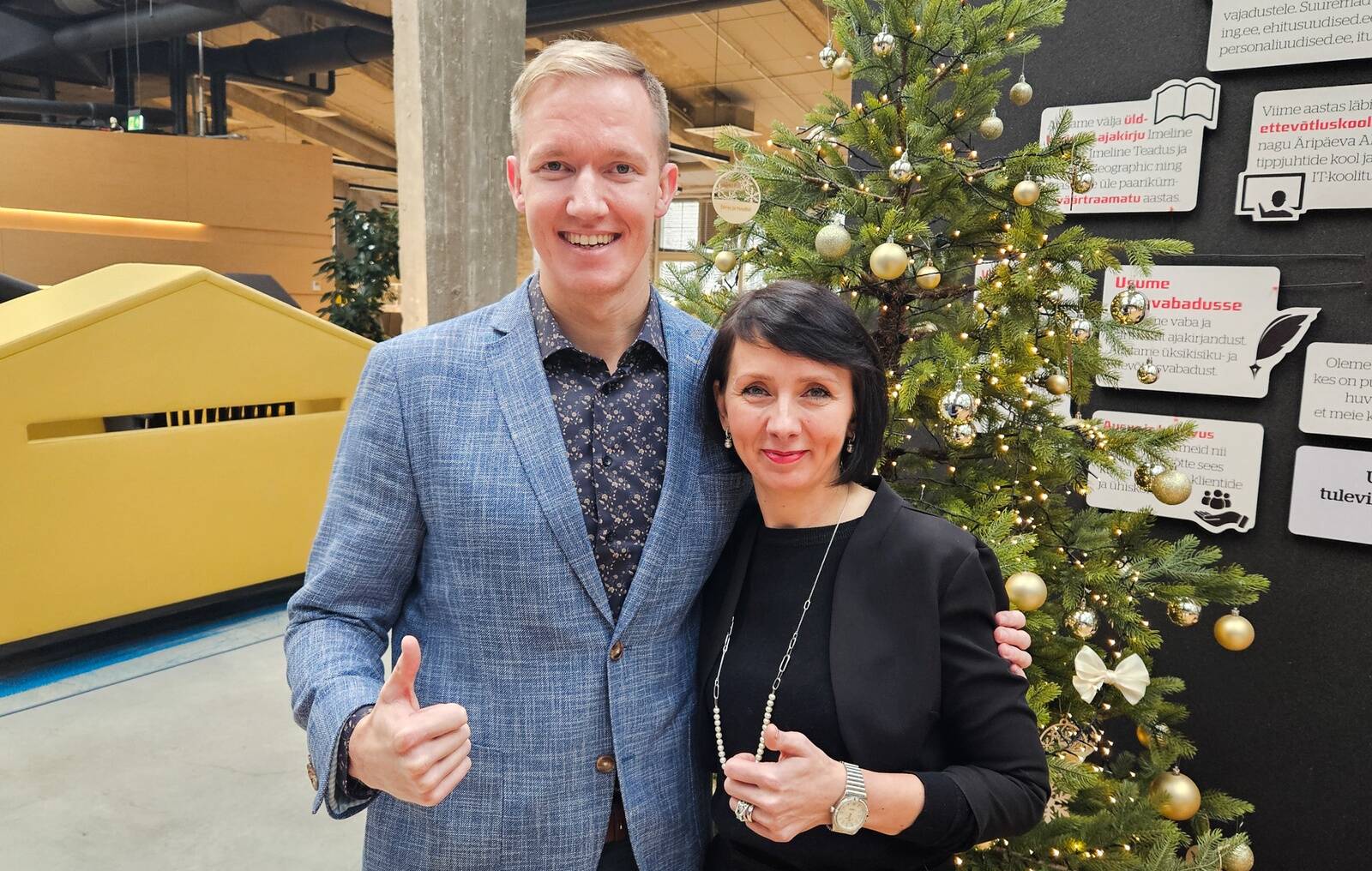 Dominate Sales'i tegevjuht Silver Rooger ja Katrin Muld Goldtime'ist.