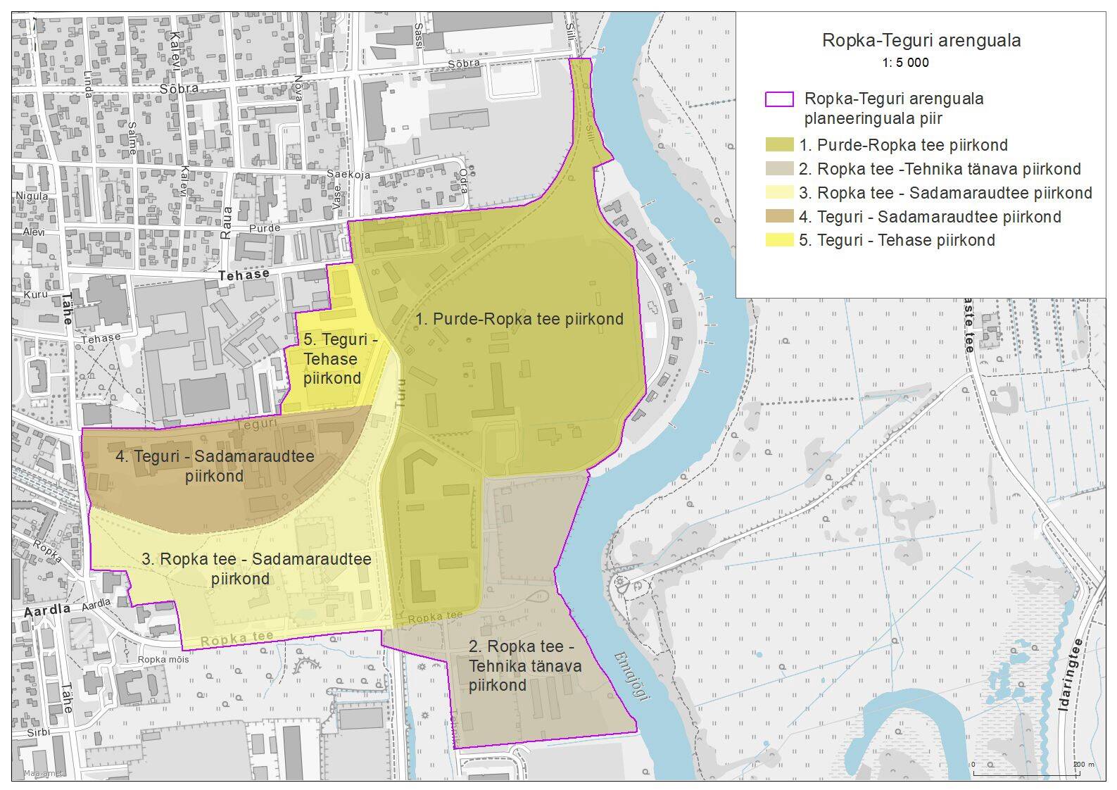 Ropka-Teguri arenguala sisemine jaotus.