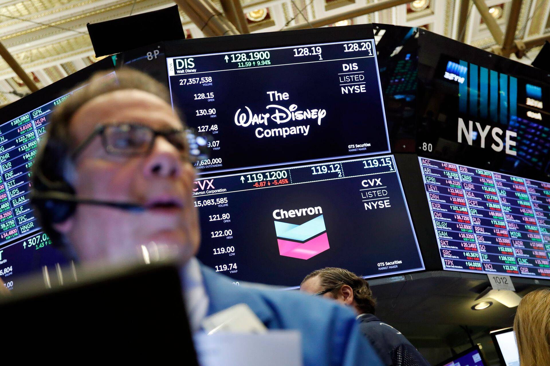 Walt Disney Company ja Chevron olid täna New Yorgi börsil esiplaanil.
