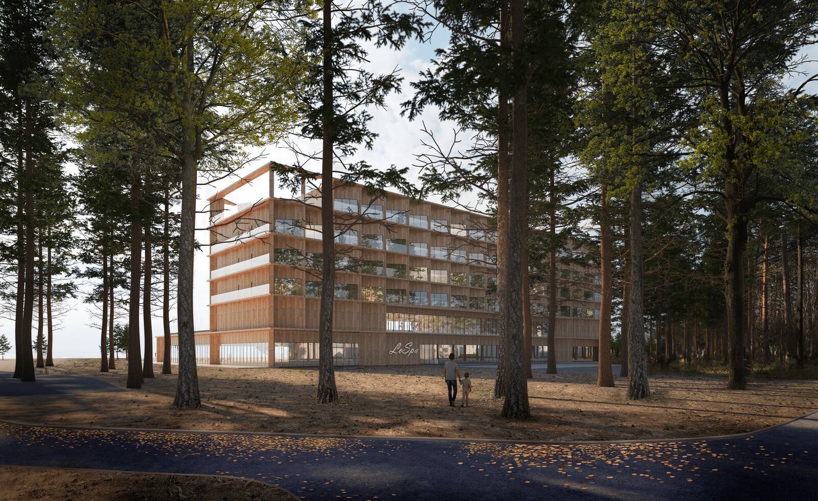 Arhitektuuribüroo kavand tulevasest Loksa spaahotellist.