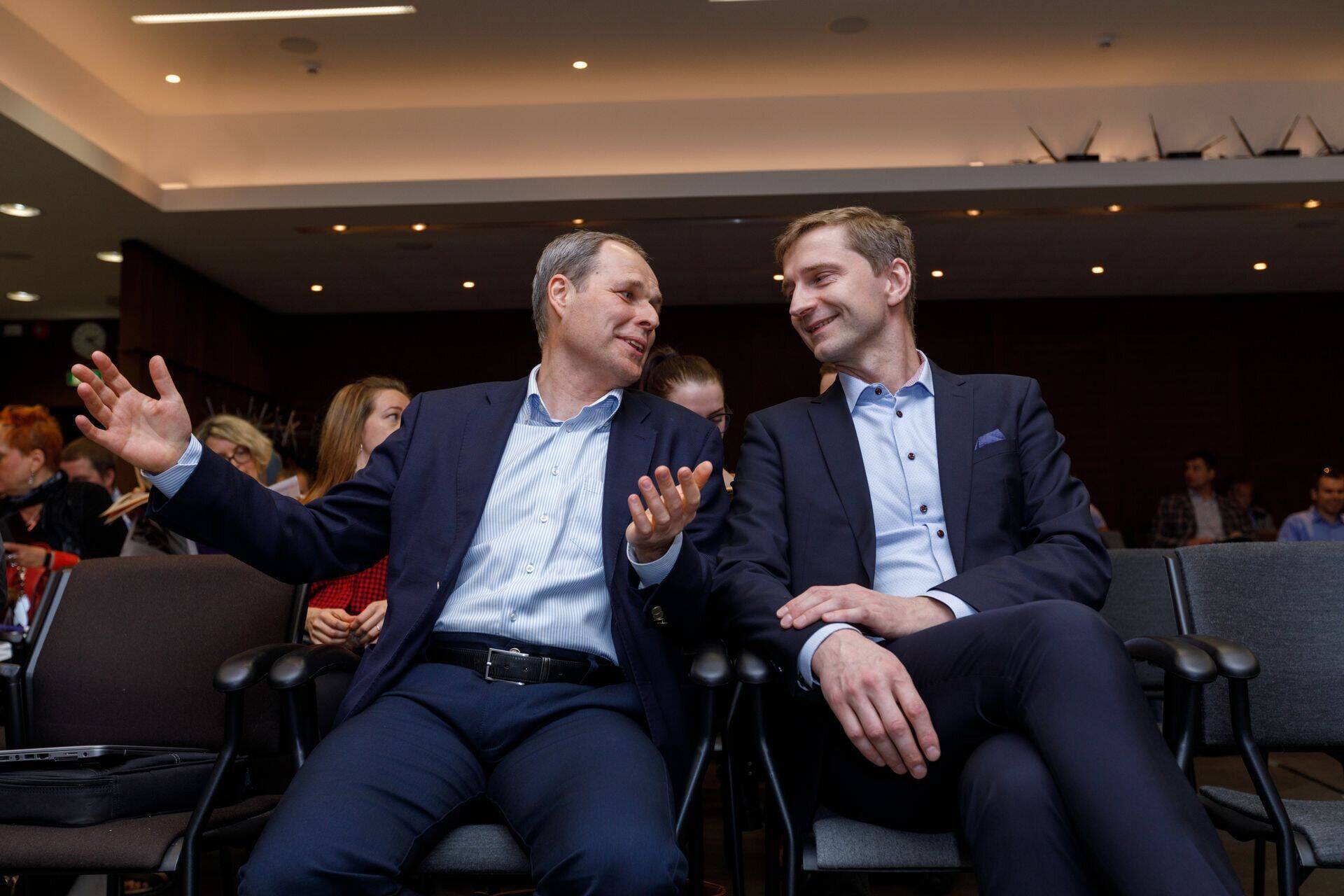 Tallinna Sadama juhatuse esimees Valdo Kalm ja finantsjuht Marko Raid.