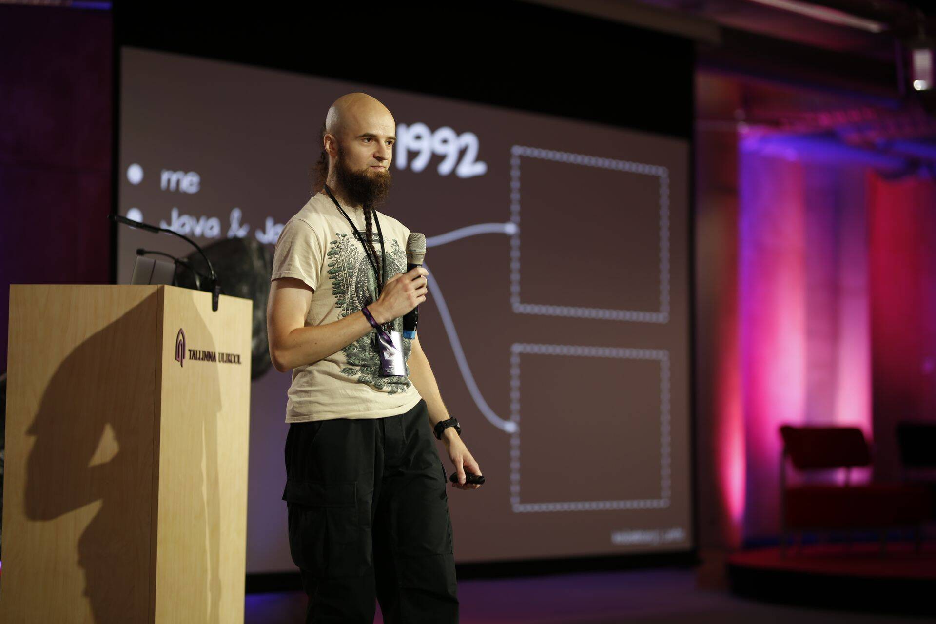 Poola e-kaubanduse platvormi Allegro peatarkvarainsener Jacek Kołodziej Tallinnas PyConil esinemas.