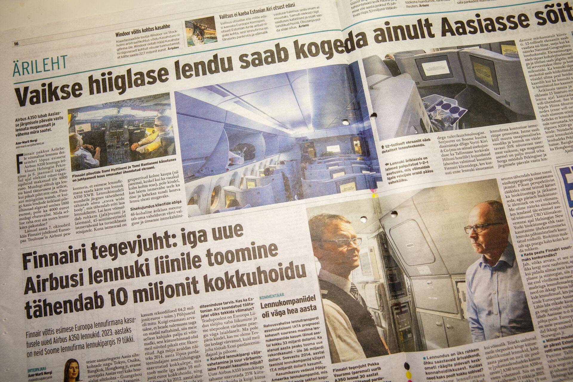Eesti Päevalehes ilmus 19. jaanuaril artikkel "Vaikse hiiglase lendu saab kogeda ainult Aasiasse sõites". Artikkel valmis Finnairi pressireisi tulemusel ja oli üks mitmest artiklist seerias.
