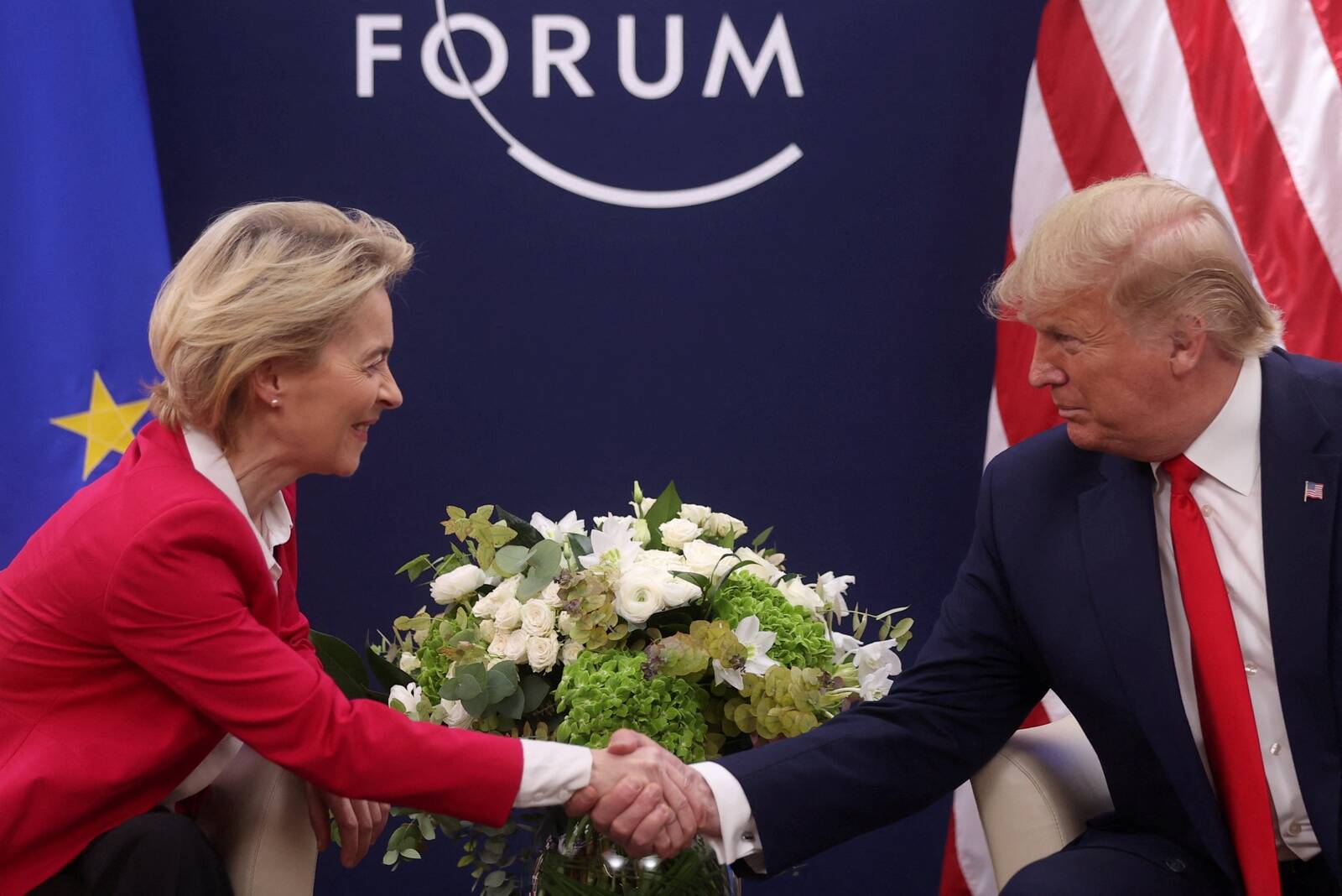 USA riigipea Donald Trump pole siiani leidnud võimalust Euroopa Komisjoni presidendi Ursula von der Leyeniga pikemalt kohtuda.
