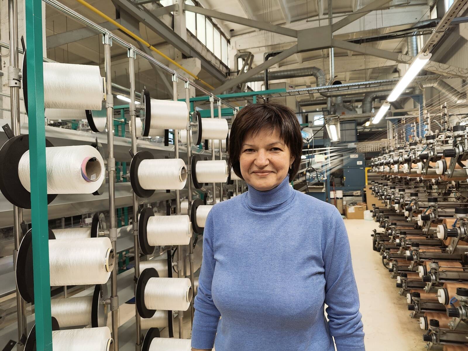 Светлана Петрова в цеху SKS Estonia Textile, который отапливает себя сам.