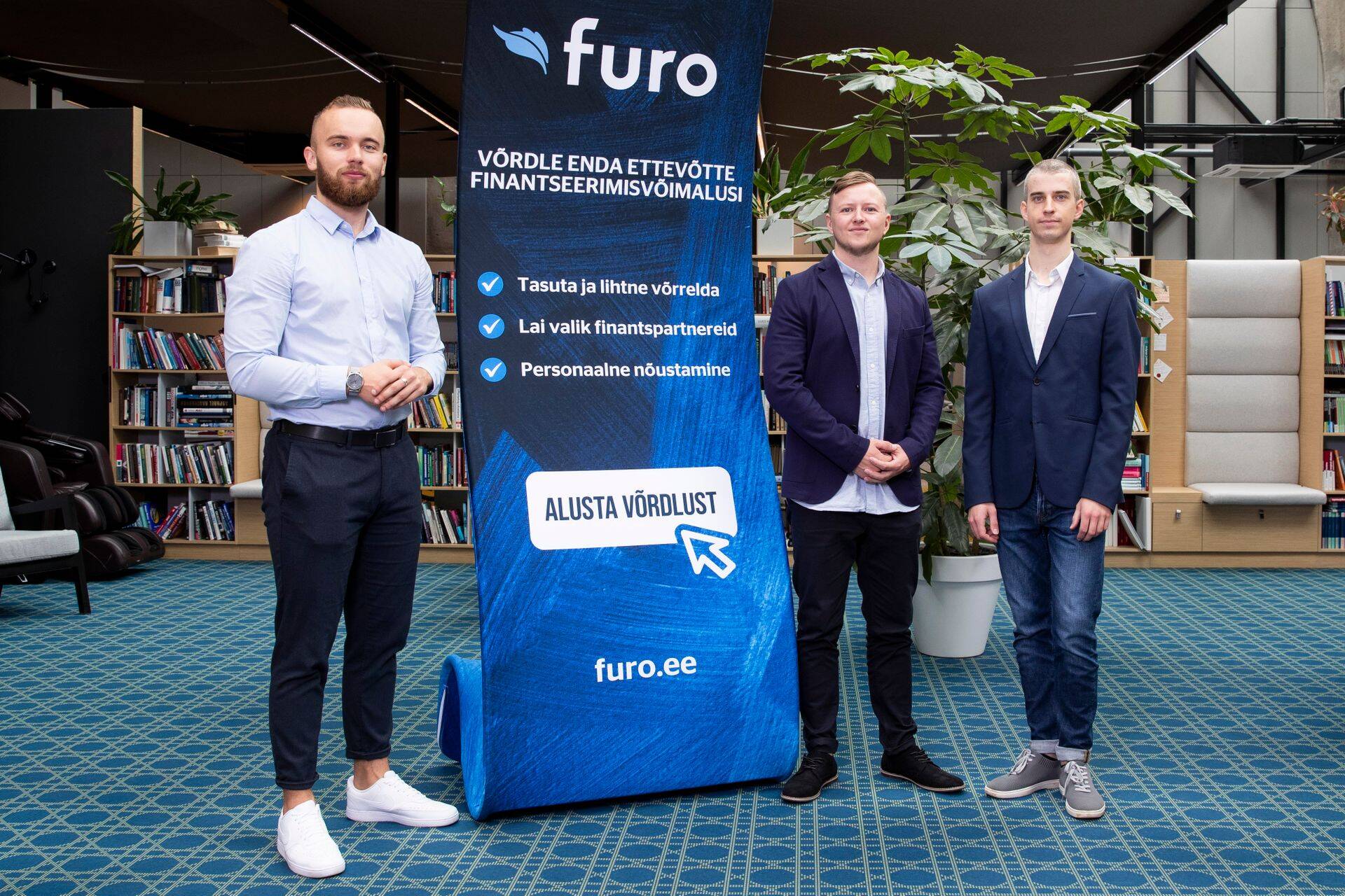 Vasakult: Furo juht Joonas Jõgi, Furo turundusjuht Marko Kaldma ja Furo müügijuht Sander Lehtsaar