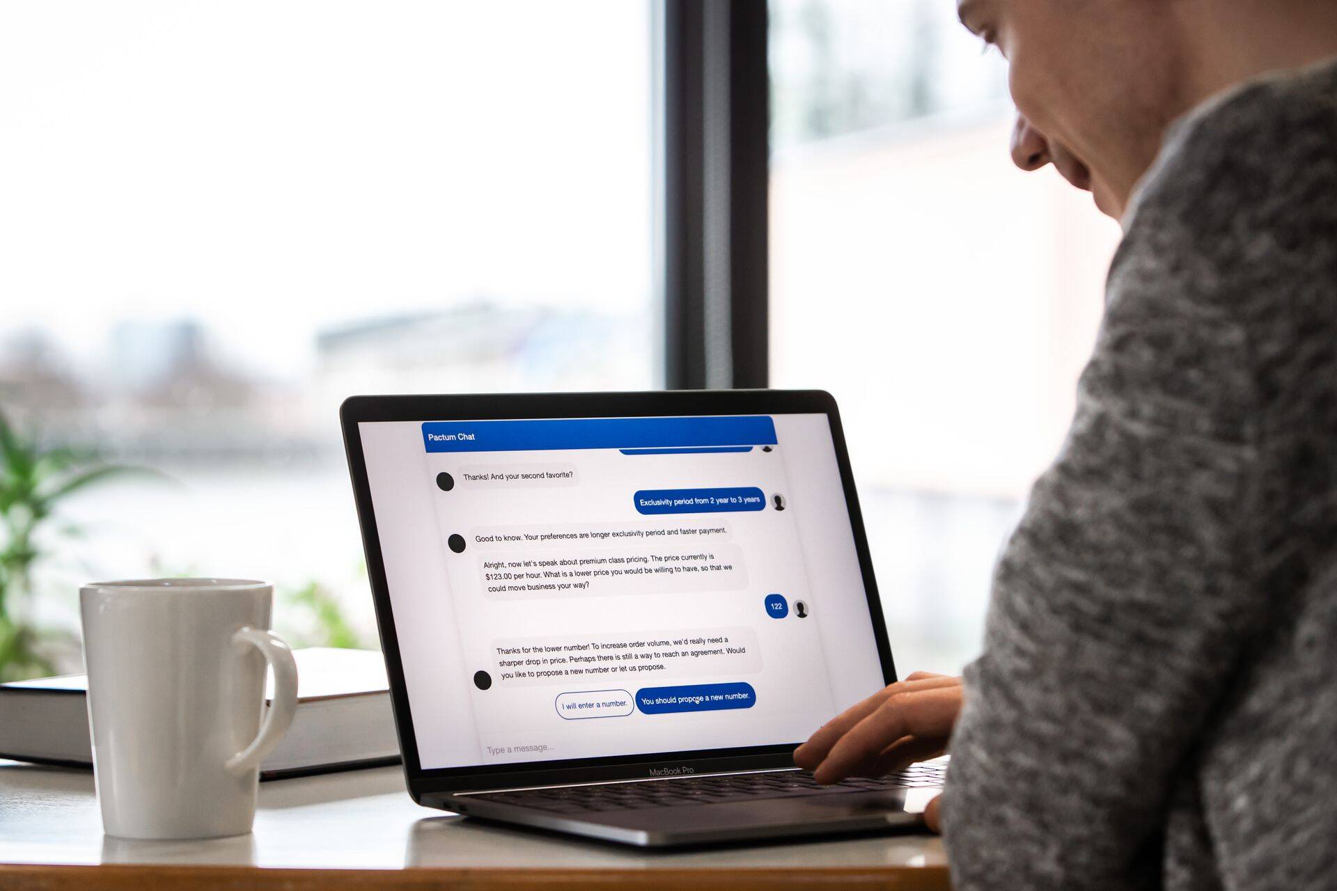 Pactum has developed an easy-to-use chat interface that implements best-practice negotiation strategies.