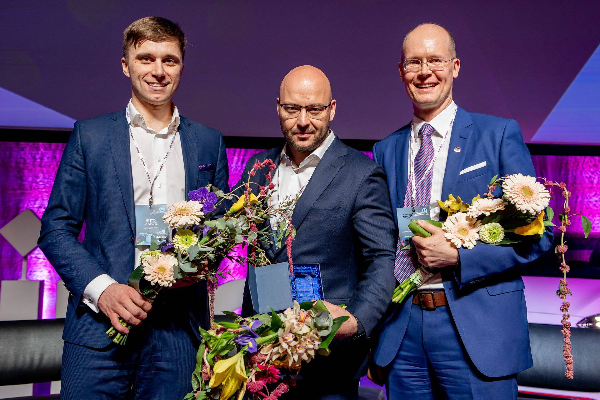 Konkursi Parim Juht 2019 finalistid (vasakult): Risto Mäeots, tiitli pälvinud Jaanus Vihand ja Aku Sorainen.