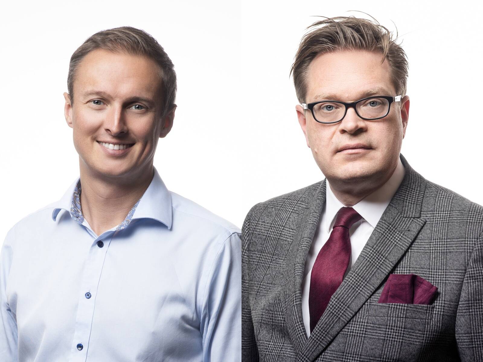 Rootsi tööandjate keskliidu (Svenskt Näringsliv) avaliku arvamuse analüüsi juht René Bongard (vasakul) ja nõunik Anders Ydstedt