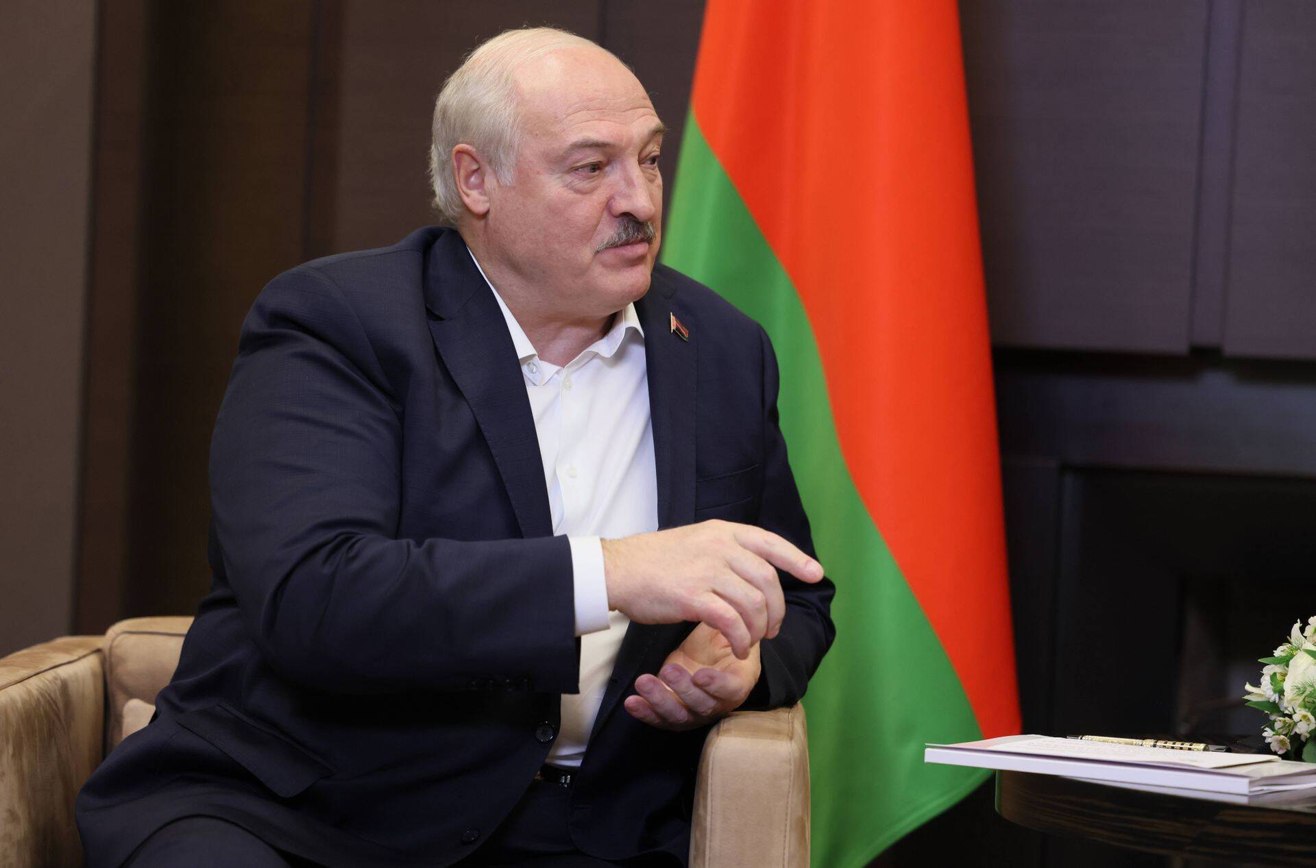 Президент Беларуси Александр Лукашенко на встрече с президентом России Владимиром Путиным в Сочи, Россия, 15 сентября.