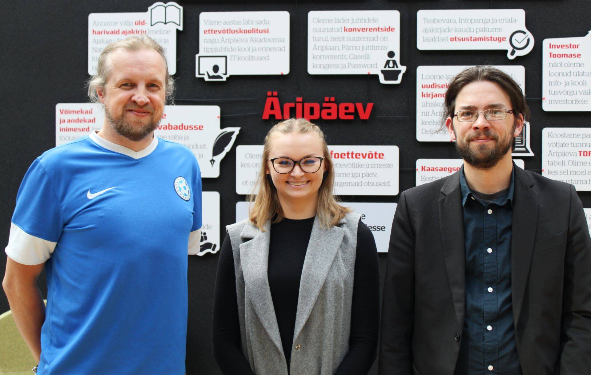 Ajakirjanikud Neeme Korv, Laura Saks ja Kristjan Pruul.