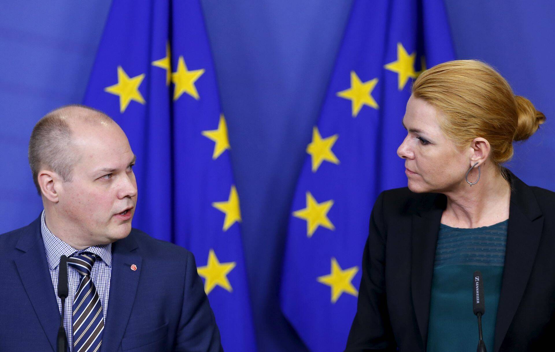 Euroopa pagulaskriis on toonud piiritõkked tagasi isegi Põhjalasse. Pildil Rootsi justiitsminister Morgan Johansson ja Taani immigratsiooniminister Inger Stojberg.
