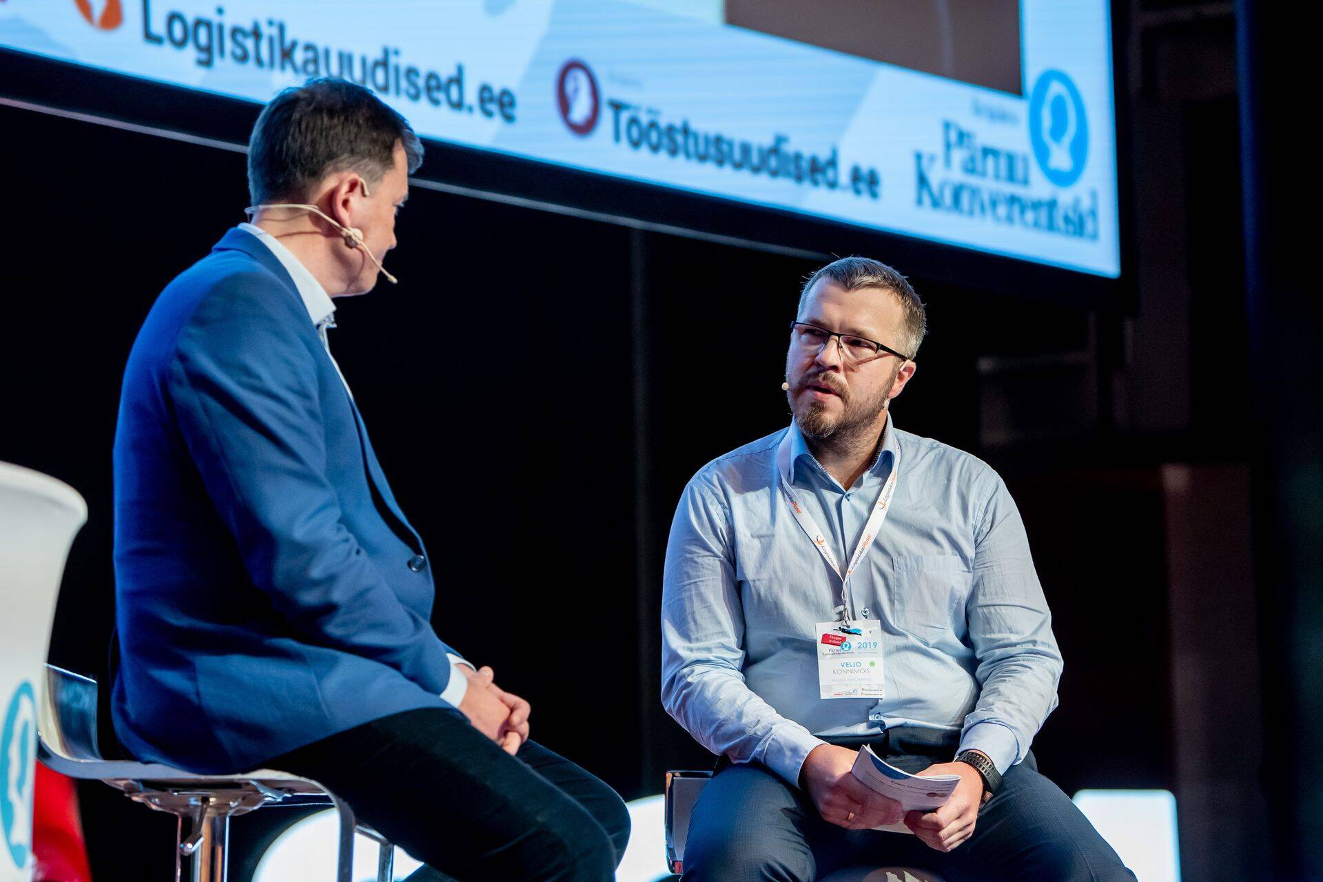 Pipelife Eesti juht Anti Orav ja Radius Maching juht Veljo Konnimois esinemas tänavusel Pärnu Tarneahelakonverentsil.