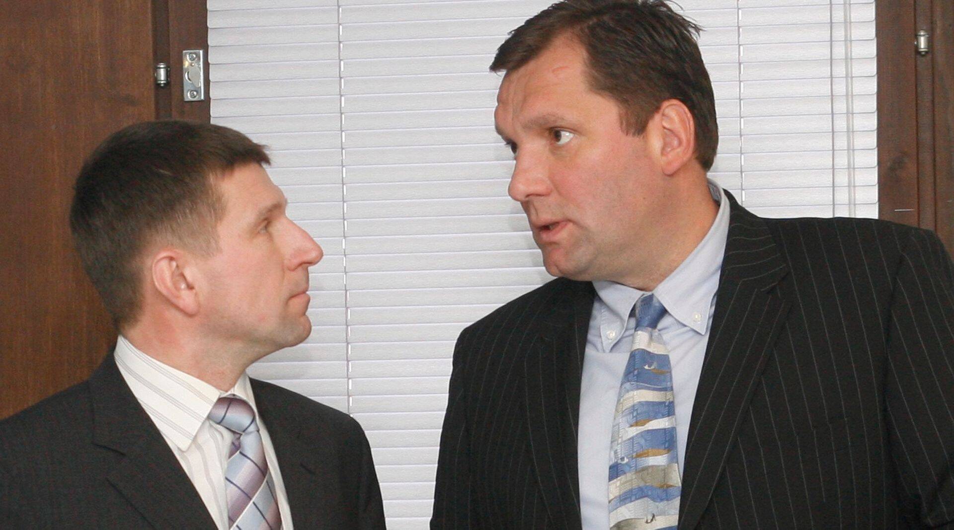 Tallinna Sadama vahistatud juhid Ain Kaljurand ja Allan Kiil.